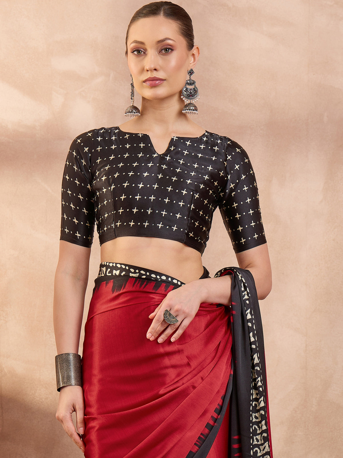 Divine Function Wear Silk Print Design Rich Pallu Fancy Saree With Unstitched Blouse