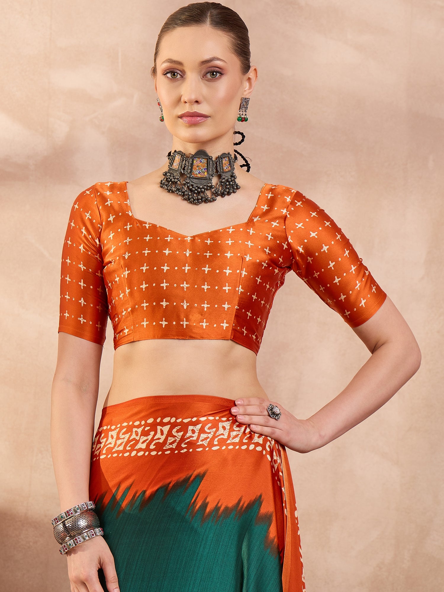 Divine Function Wear Silk Print Design Rich Pallu Fancy Saree With Unstitched Blouse