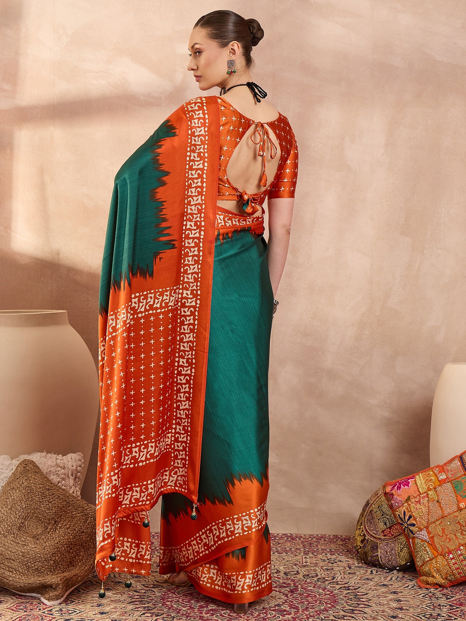 Divine Function Wear Silk Print Design Rich Pallu Fancy Saree With Unstitched Blouse