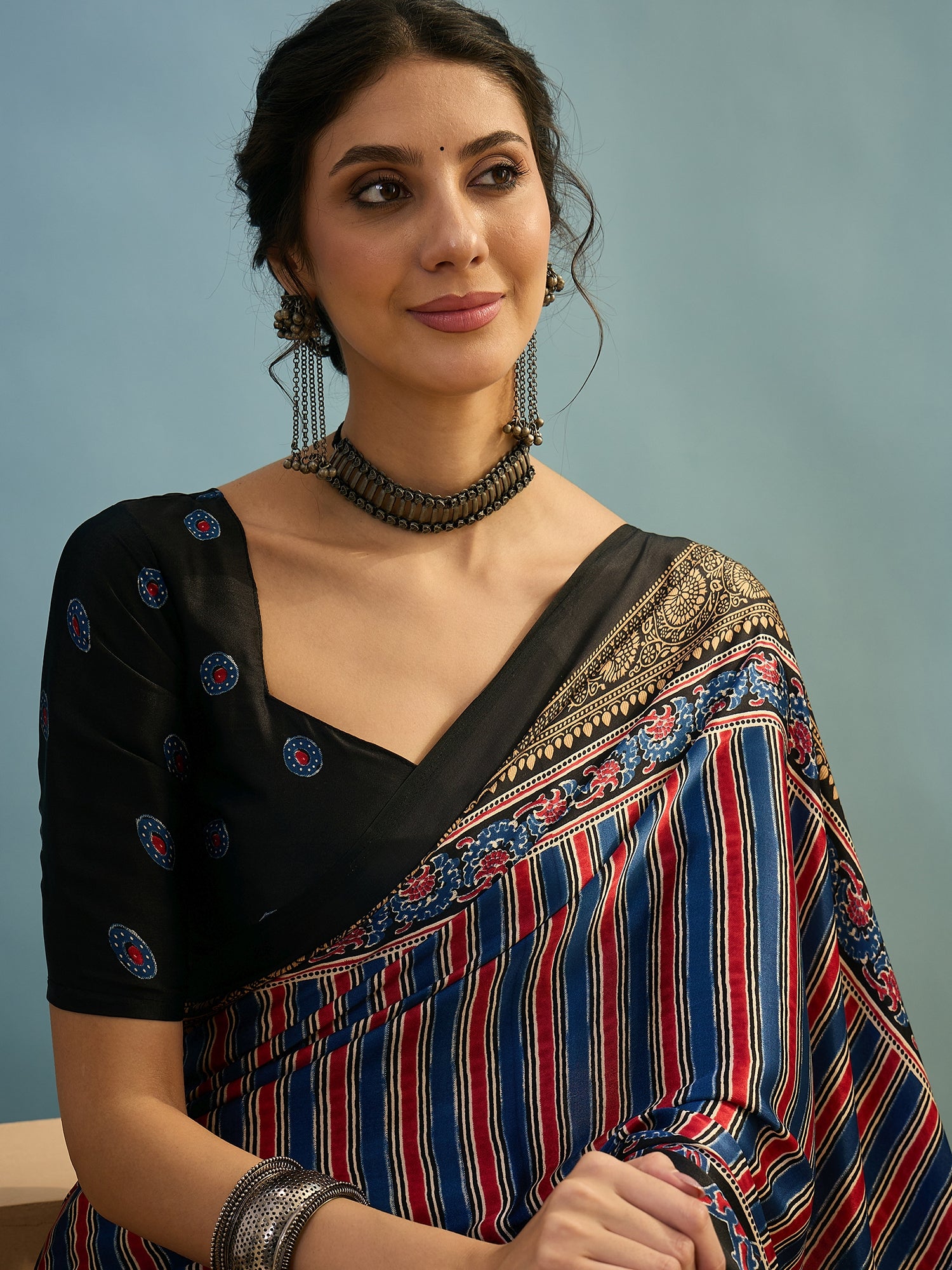 Attractive Function Wear Silk Print Designer Fancy Saree  With Unstitched Blouse Piece