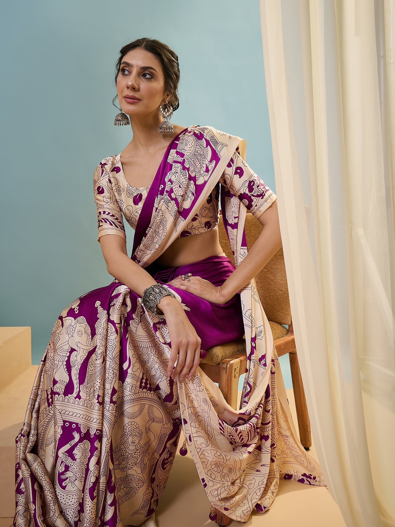 Attractive Wedding Wear Silk Print Designer Saree With Unstitched Blouse For Occasion