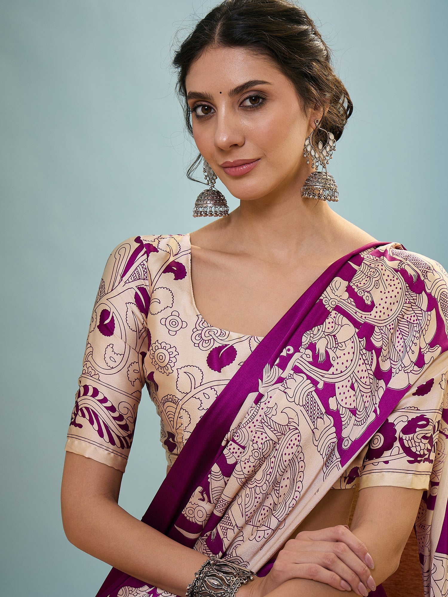 Attractive Wedding Wear Silk Print Designer Saree With Unstitched Blouse For Occasion