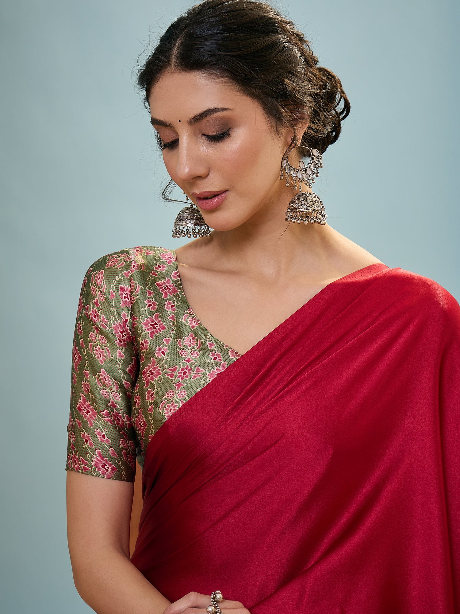 Confounding Festive Wear Silk Print Design Rich Pallu Fancy Saree With Unstitched Blouse Piece