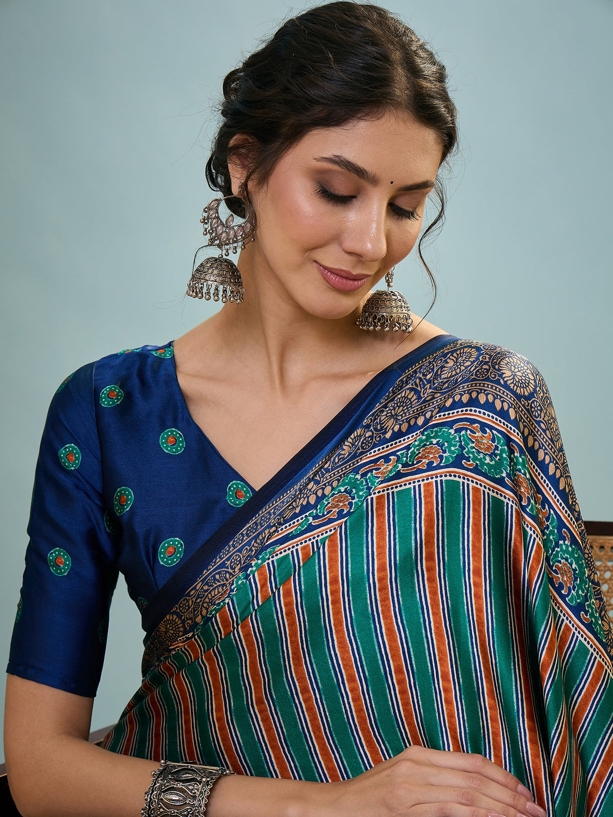 Attractive Function Wear Silk Print Designer Fancy Saree  With Unstitched Blouse Piece
