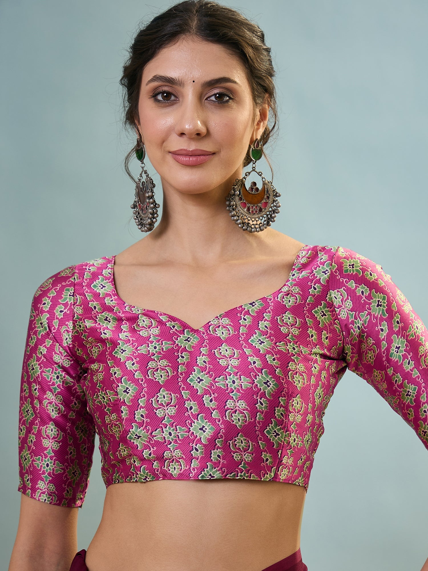 Confounding Festive Wear Silk Print Design Rich Pallu Fancy Saree With Unstitched Blouse Piece