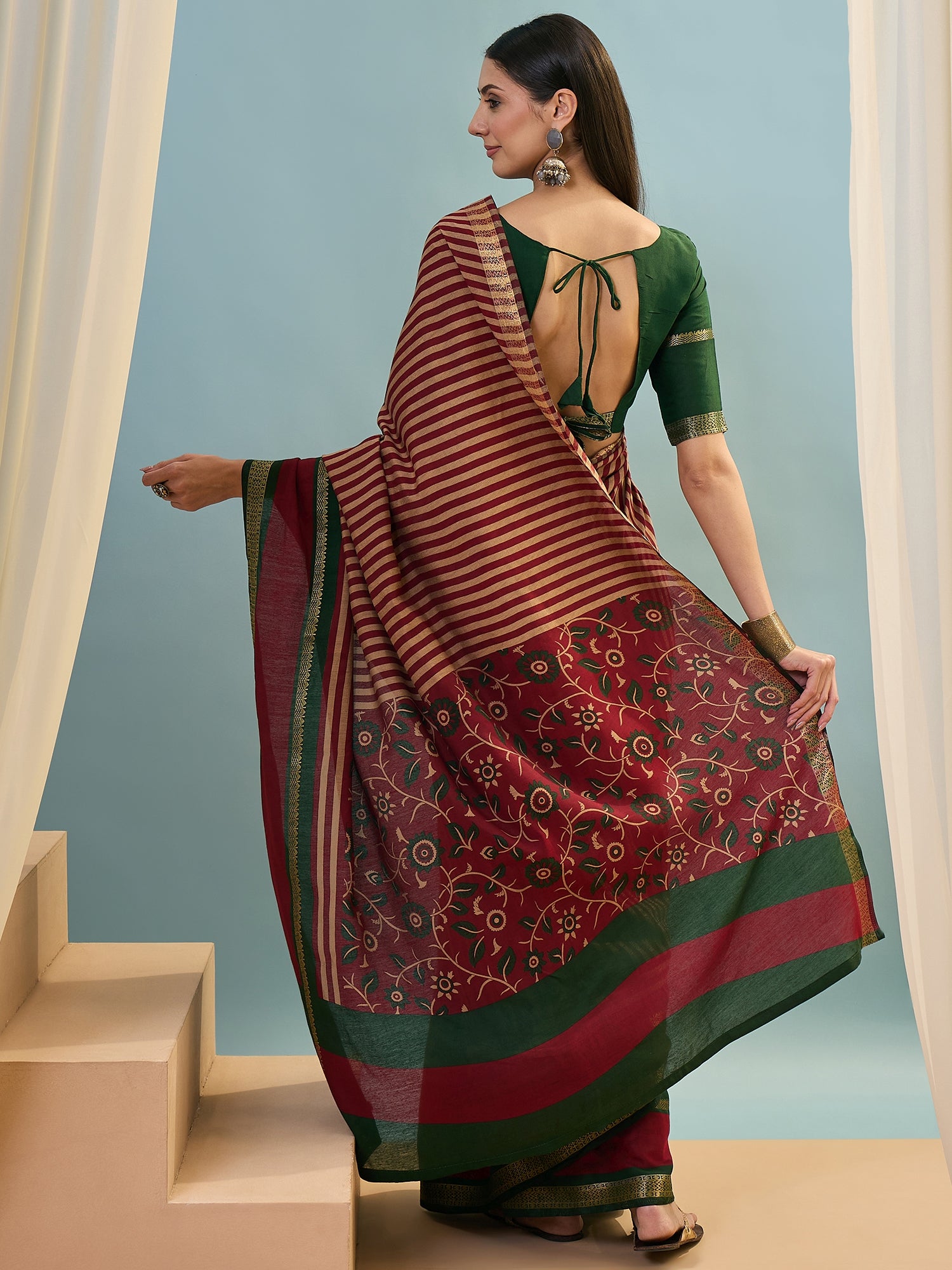 Elegant Party Wear Silk Print Design Fancy Saree With Unstitched Blouse Piece