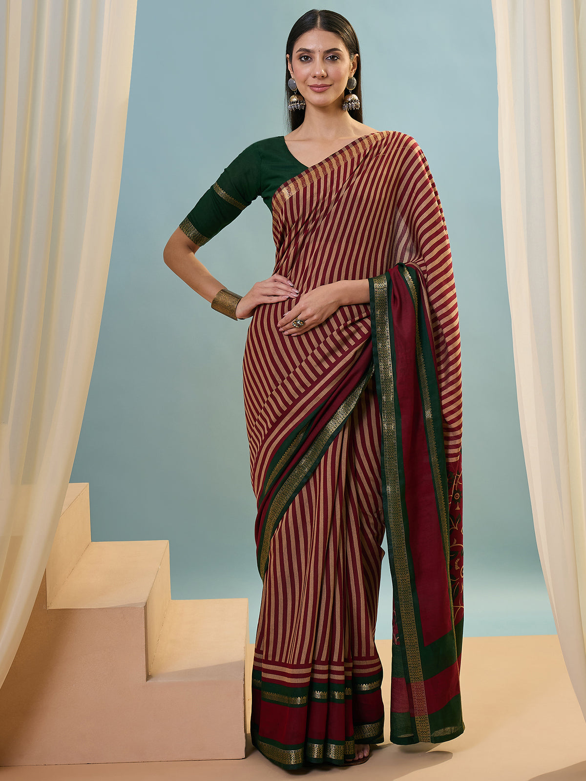 Elegant Party Wear Silk Print Design Fancy Saree With Unstitched Blouse Piece