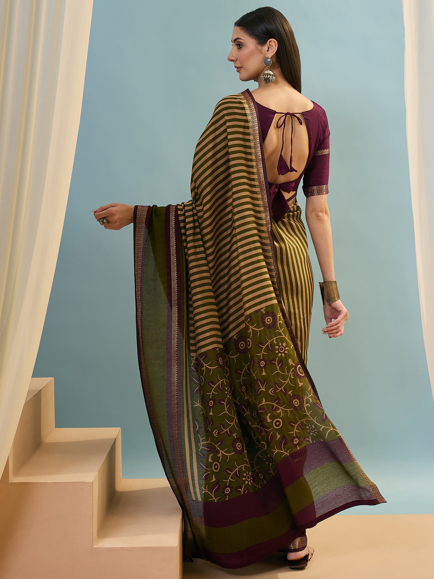 Elegant Party Wear Silk Print Design Fancy Saree With Unstitched Blouse Piece
