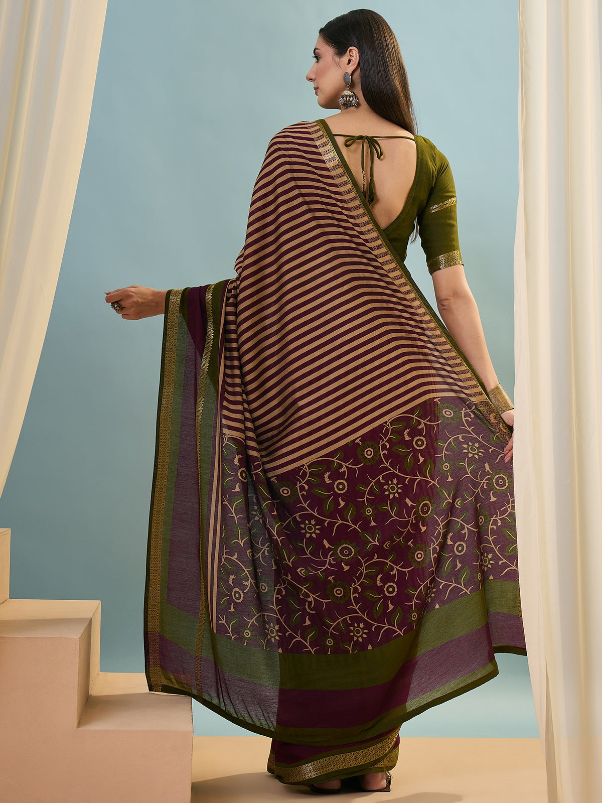 Elegant Party Wear Silk Print Design Fancy Saree With Unstitched Blouse Piece