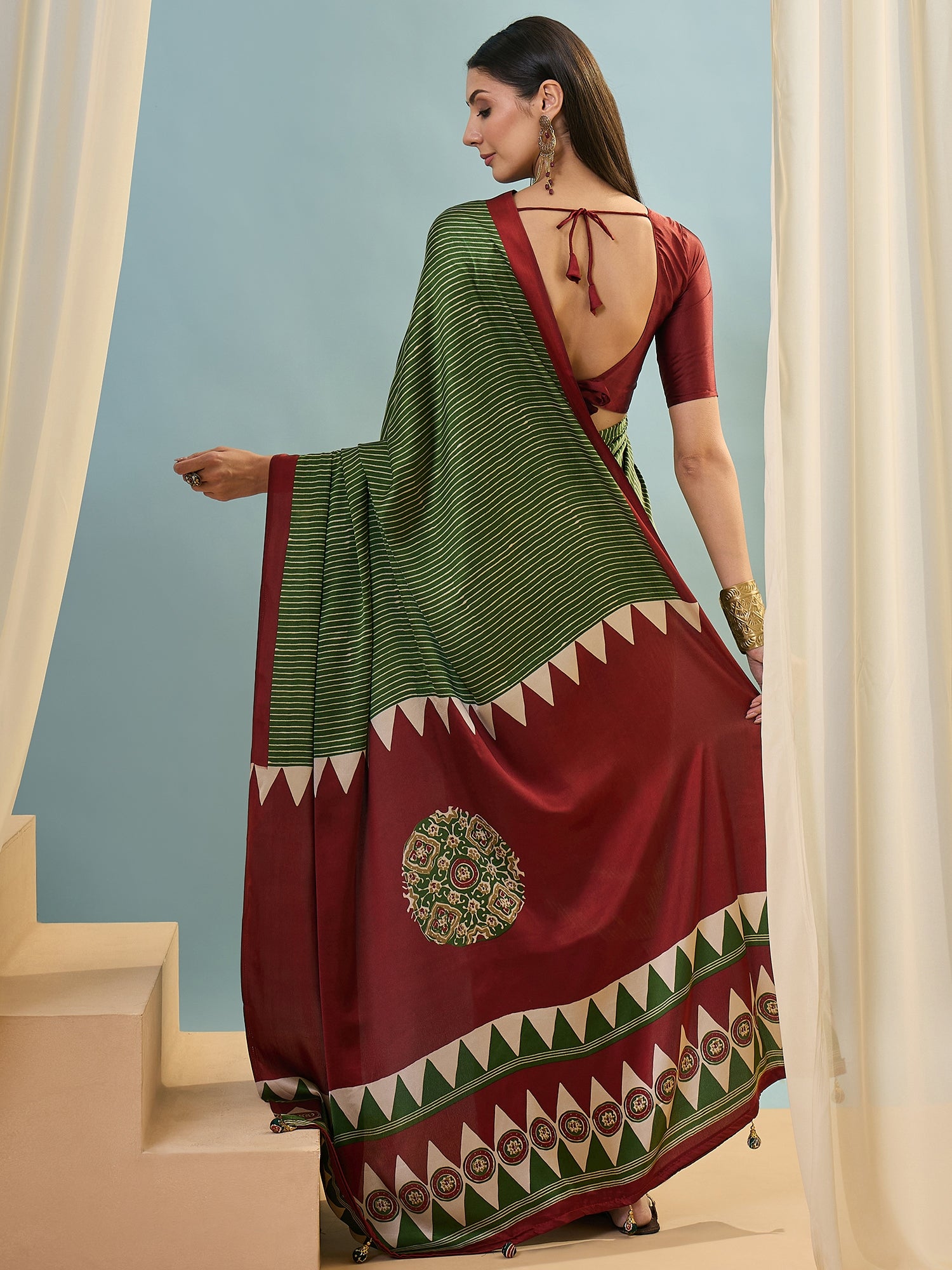 Marvellous Party Wear Silk Print Design Rich Pallu Fancy Saree With Unstitched Blouse Piece
