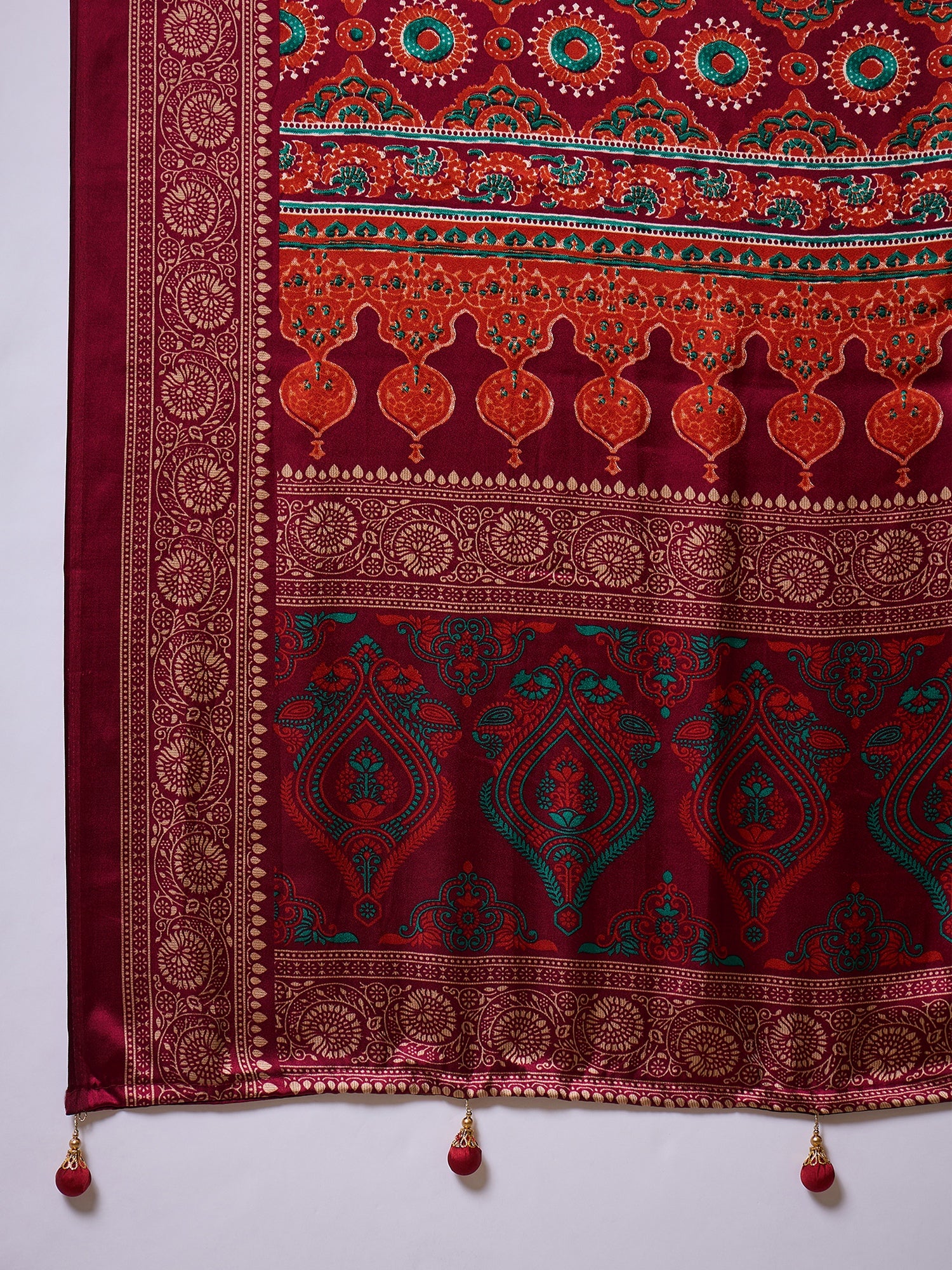 Attractive Function Wear Silk Print Designer Fancy Saree  With Unstitched Blouse Piece