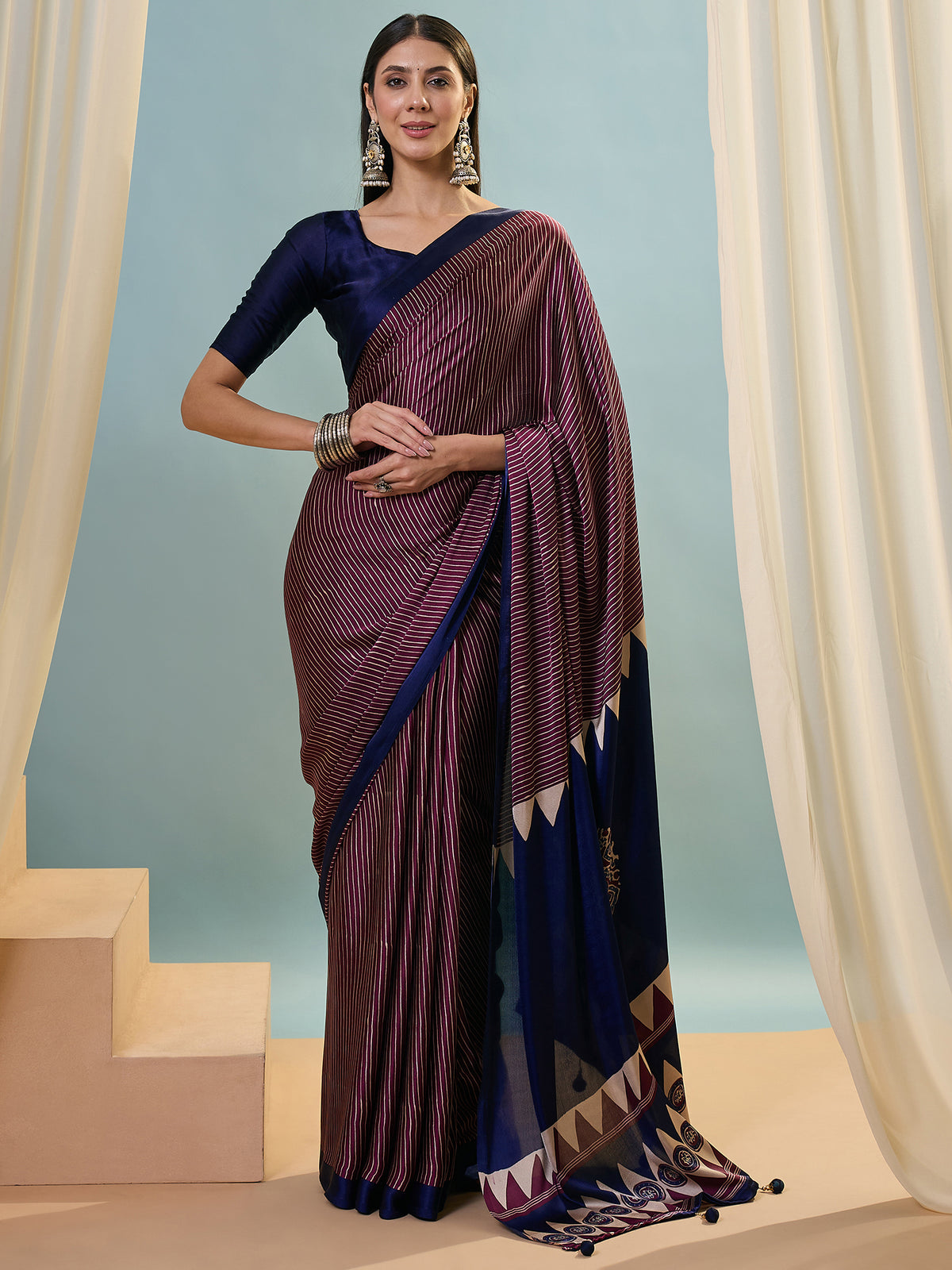 Marvellous Party Wear Silk Print Design Rich Pallu Fancy Saree With Unstitched Blouse Piece