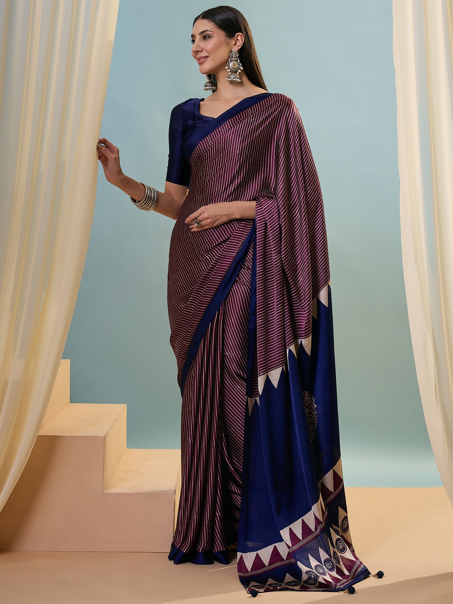Marvellous Party Wear Silk Print Design Rich Pallu Fancy Saree With Unstitched Blouse Piece