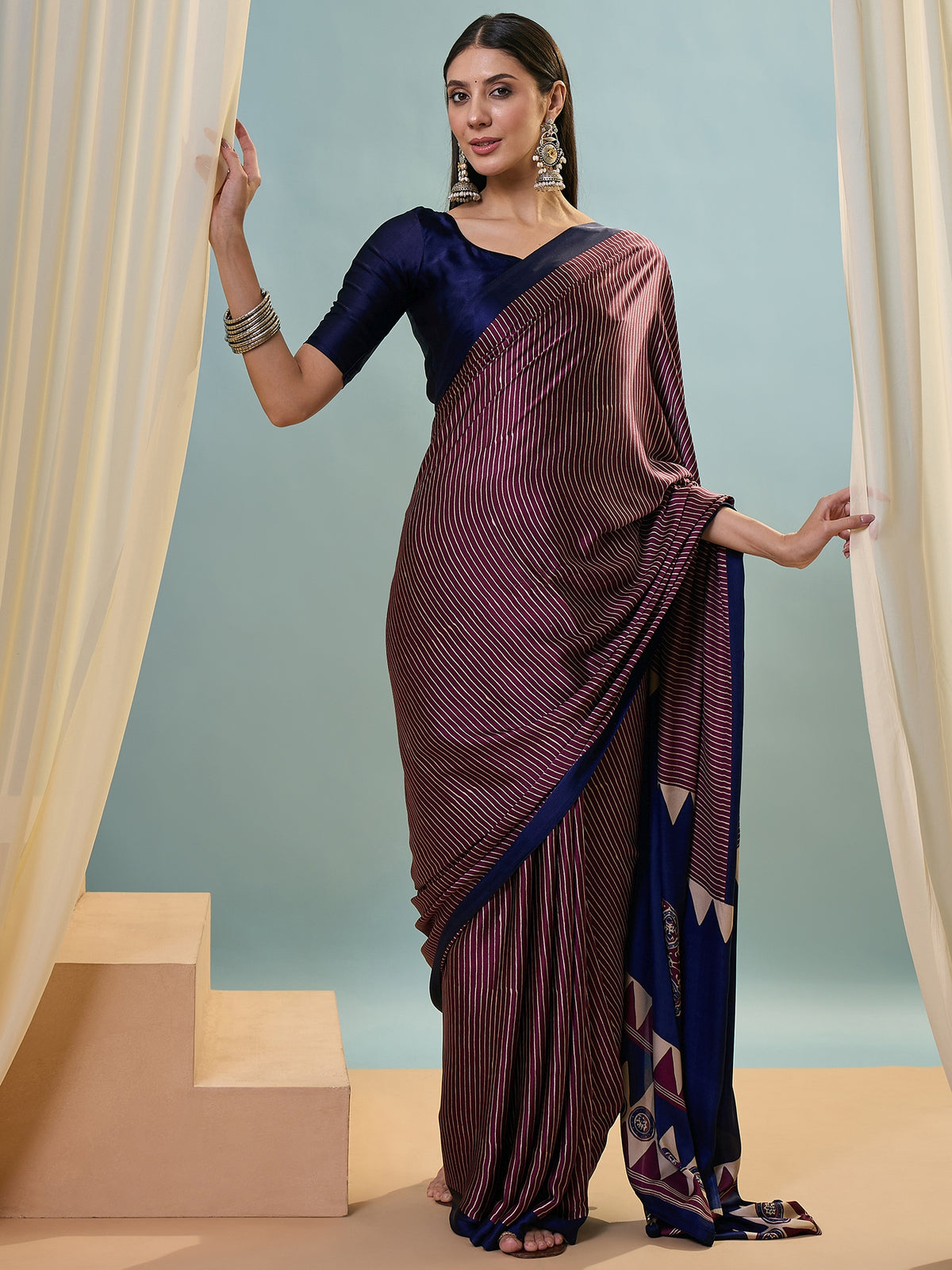 Marvellous Party Wear Silk Print Design Rich Pallu Fancy Saree With Unstitched Blouse Piece