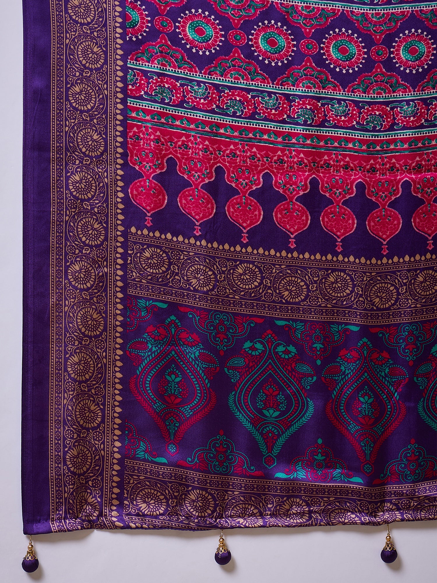 Attractive Function Wear Silk Print Designer Fancy Saree  With Unstitched Blouse Piece