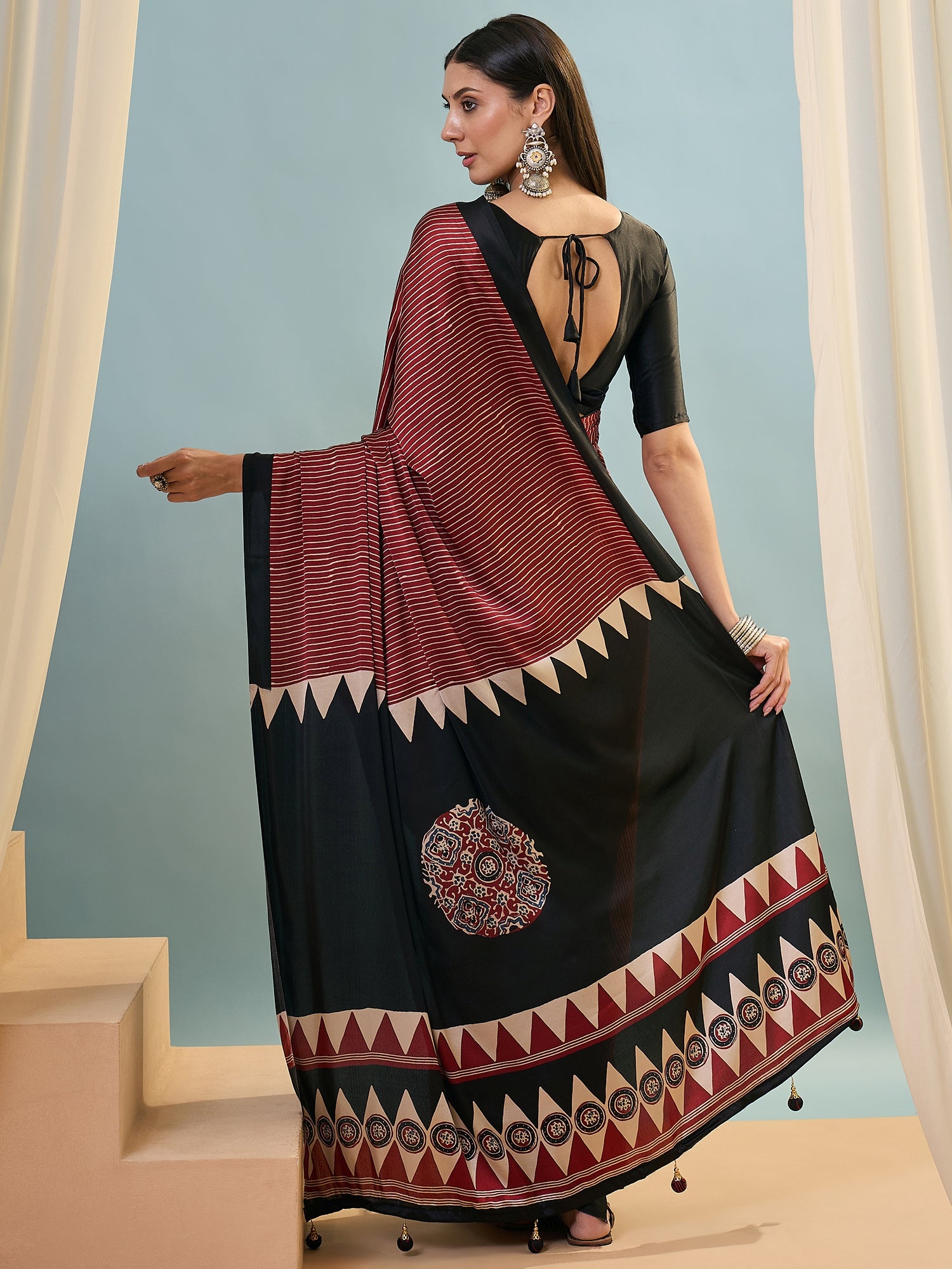 Marvellous Party Wear Silk Print Design Rich Pallu Fancy Saree With Unstitched Blouse Piece