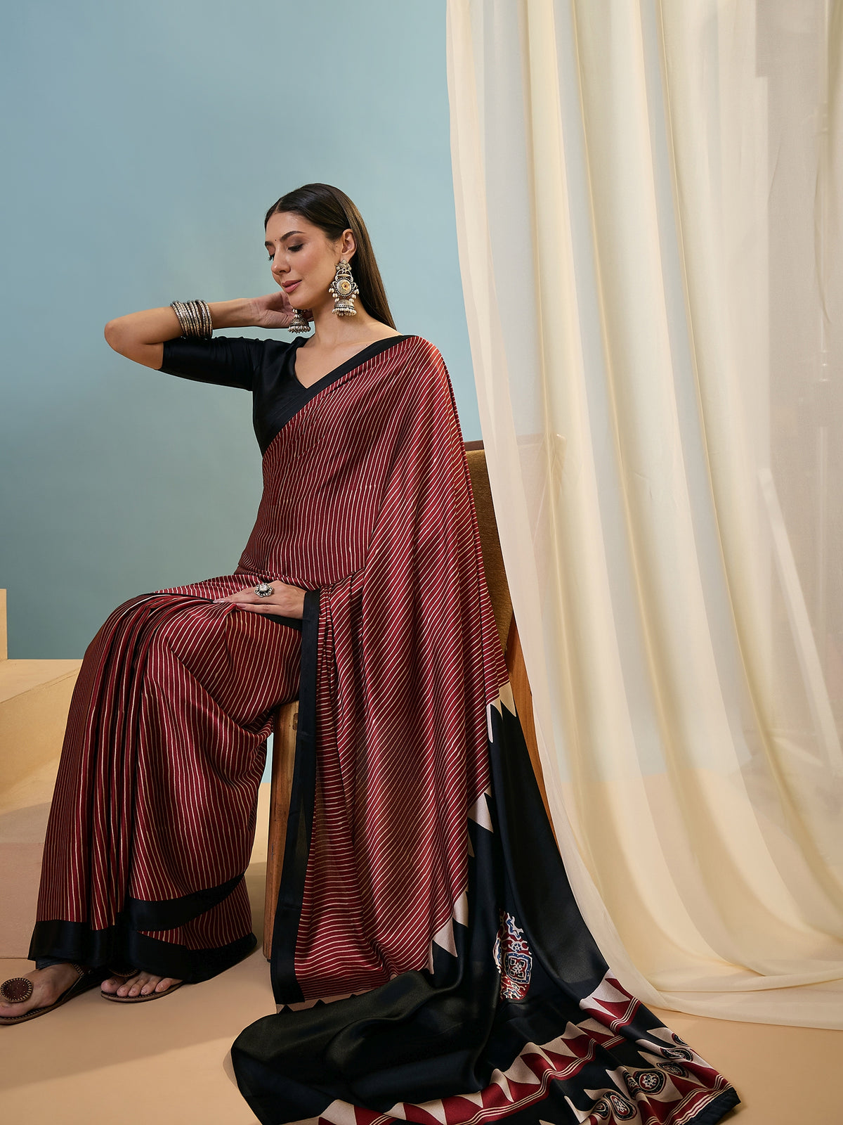 Marvellous Party Wear Silk Print Design Rich Pallu Fancy Saree With Unstitched Blouse Piece