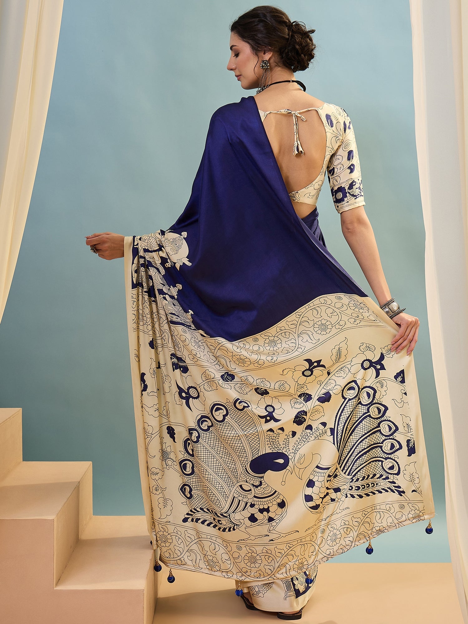 Attractive Wedding Wear Silk Print Designer Saree With Unstitched Blouse For Occasion
