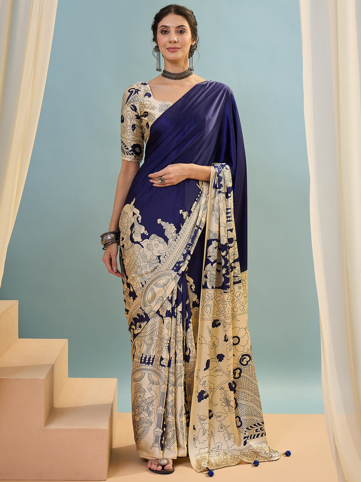 Attractive Wedding Wear Silk Print Designer Saree With Unstitched Blouse For Occasion