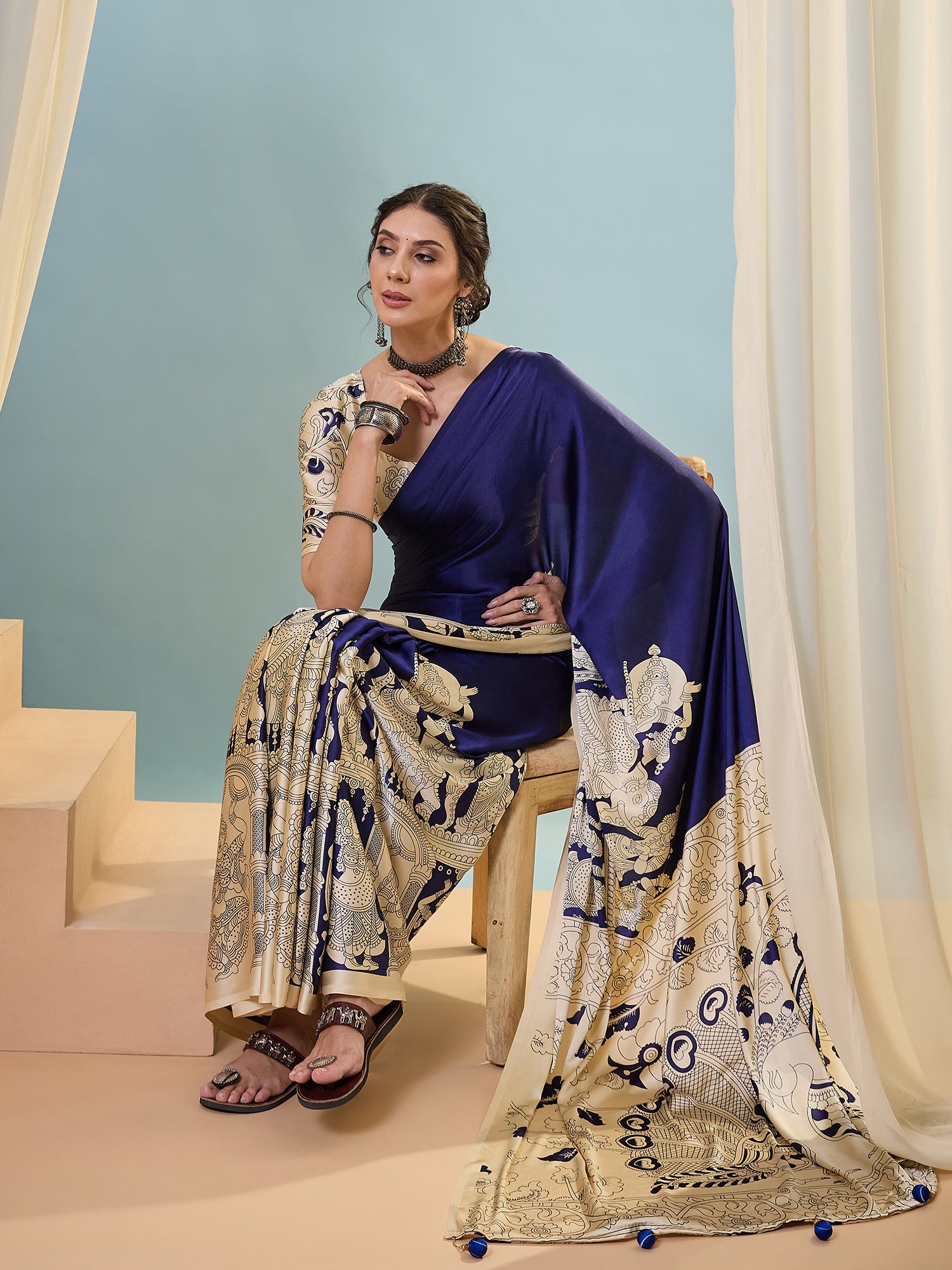 Attractive Wedding Wear Silk Print Designer Saree With Unstitched Blouse For Occasion