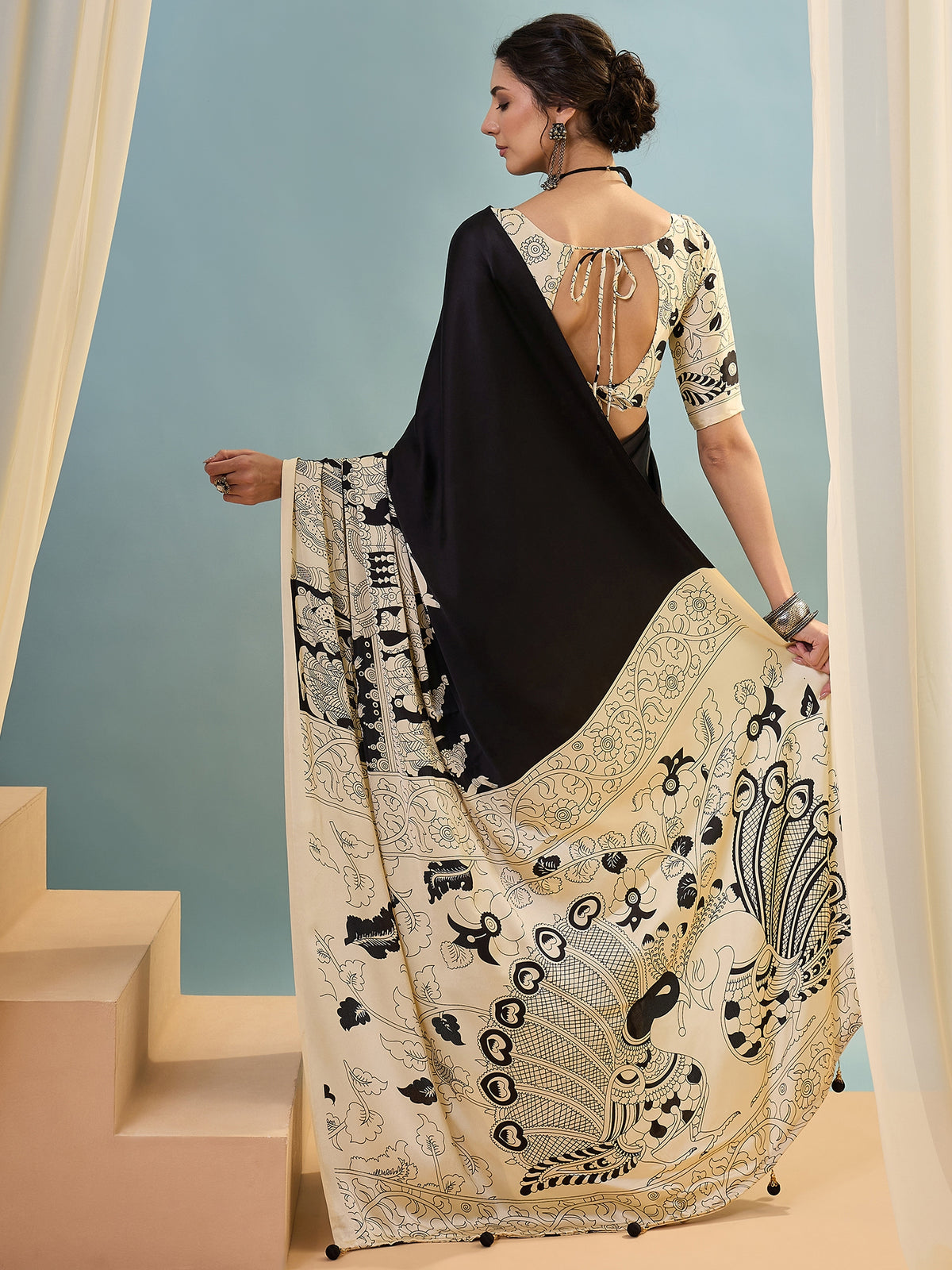 Attractive Wedding Wear Silk Print Designer Saree With Unstitched Blouse For Occasion