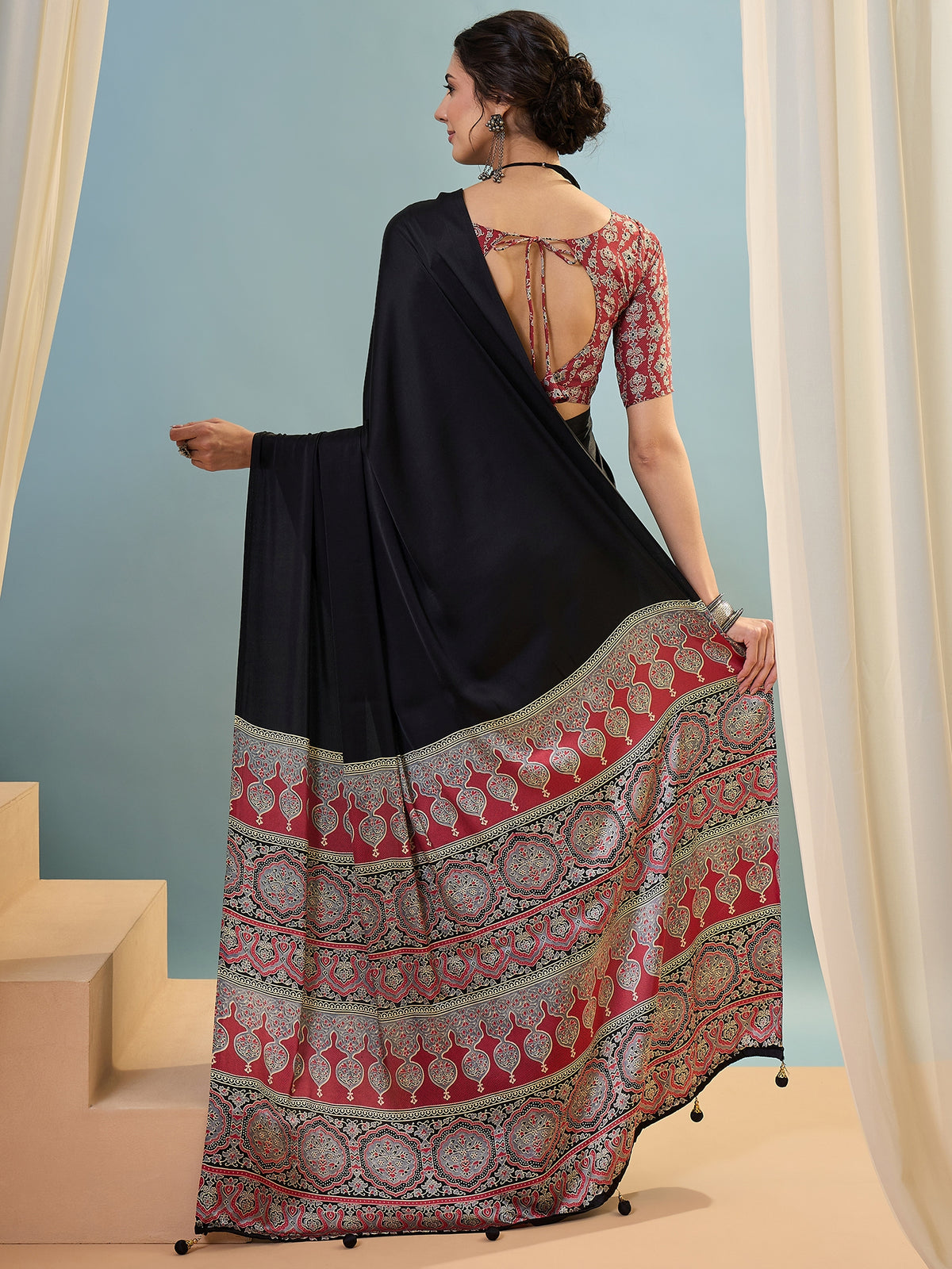 Confounding Festive Wear Silk Print Design Rich Pallu Fancy Saree With Unstitched Blouse Piece