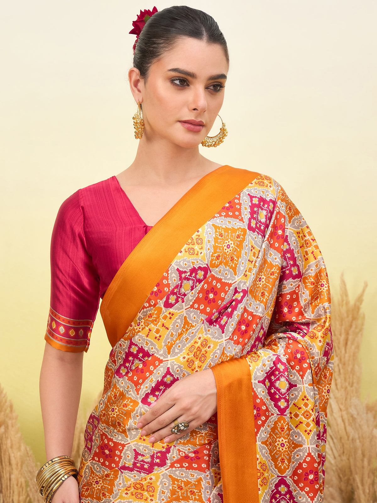Heritage Function Wear Silk Print Tussels Work Fancy Saree With Blouse Unstitched Piece