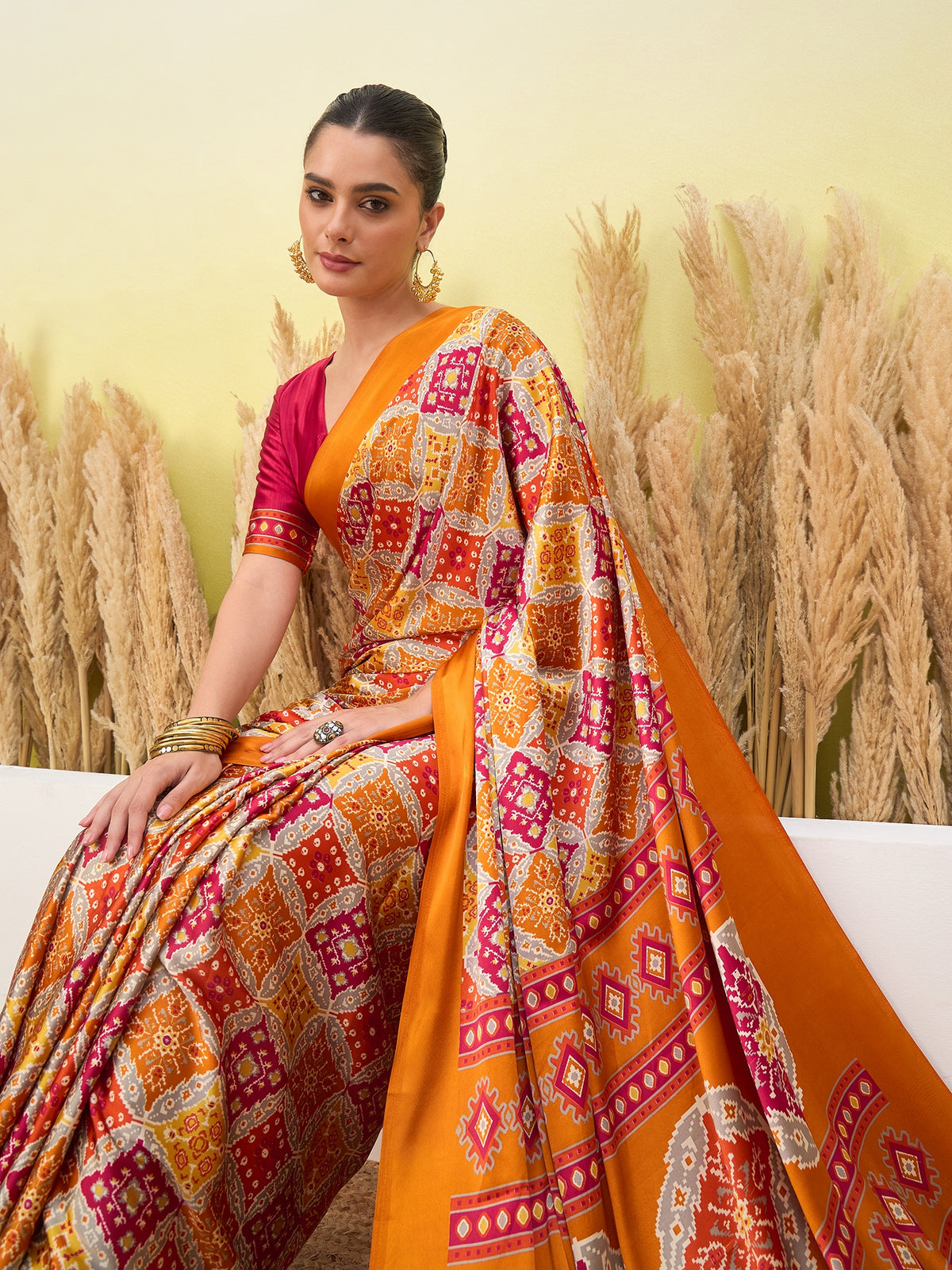 Heritage Function Wear Silk Print Tussels Work Fancy Saree With Blouse Unstitched Piece