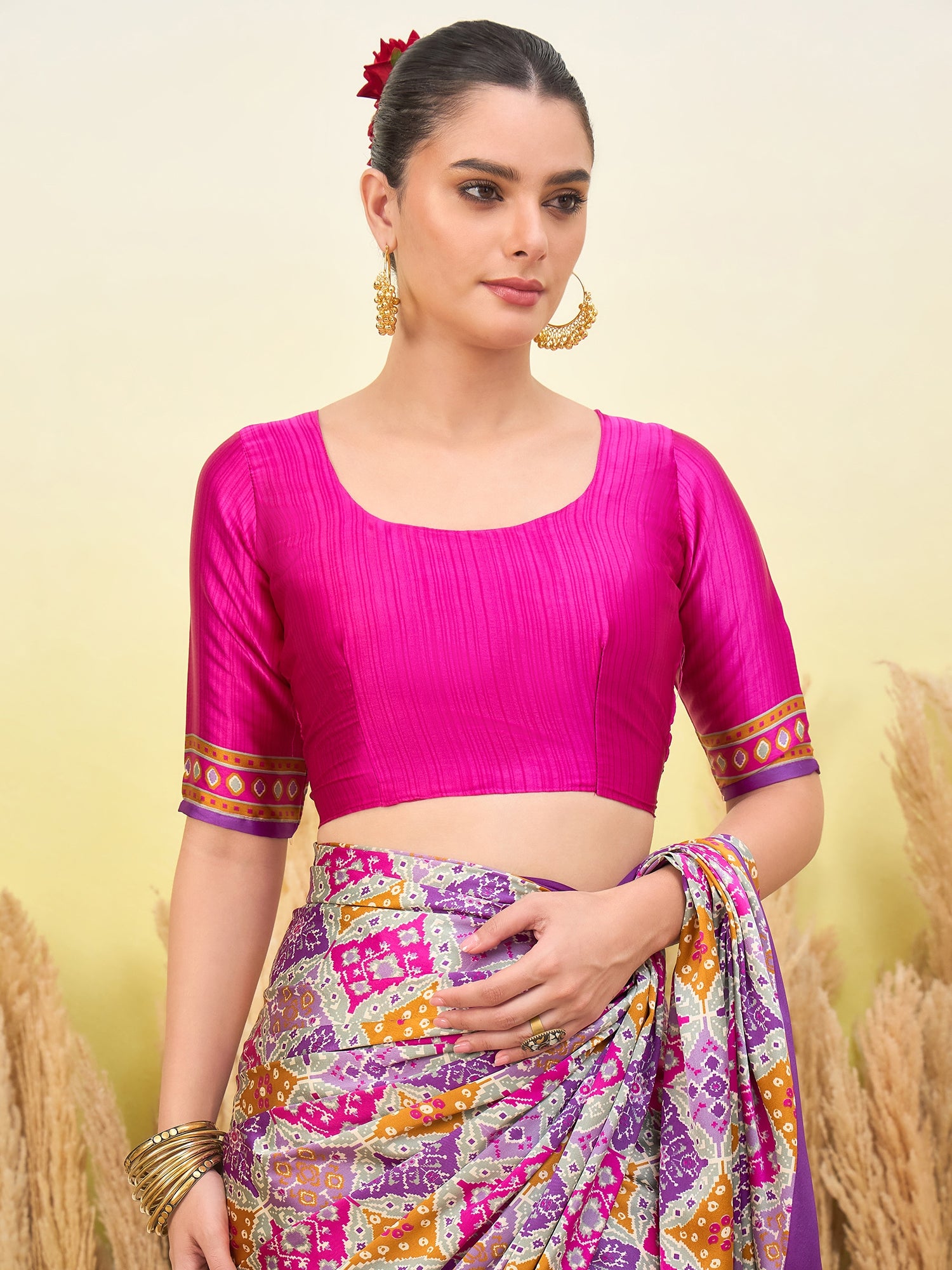 Heritage Function Wear Silk Print Tussels Work Fancy Saree With Blouse Unstitched Piece