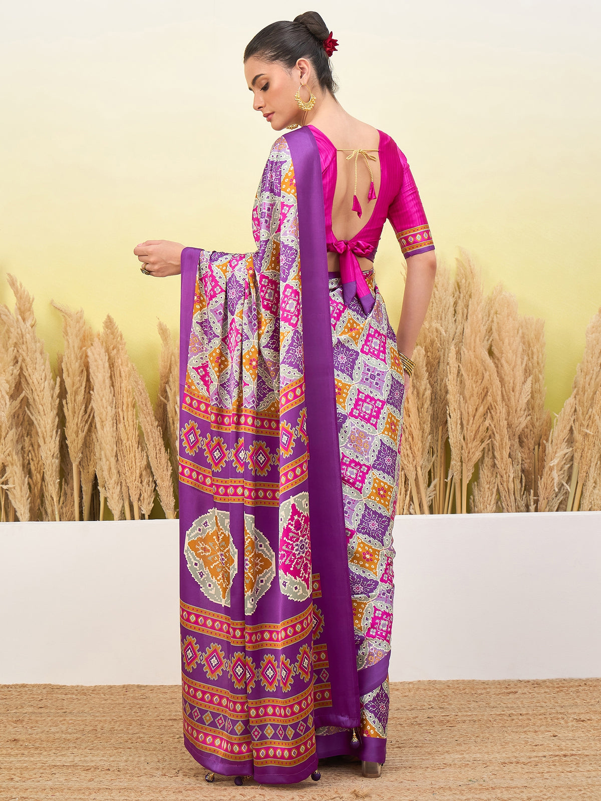 Heritage Function Wear Silk Print Tussels Work Fancy Saree With Blouse Unstitched Piece