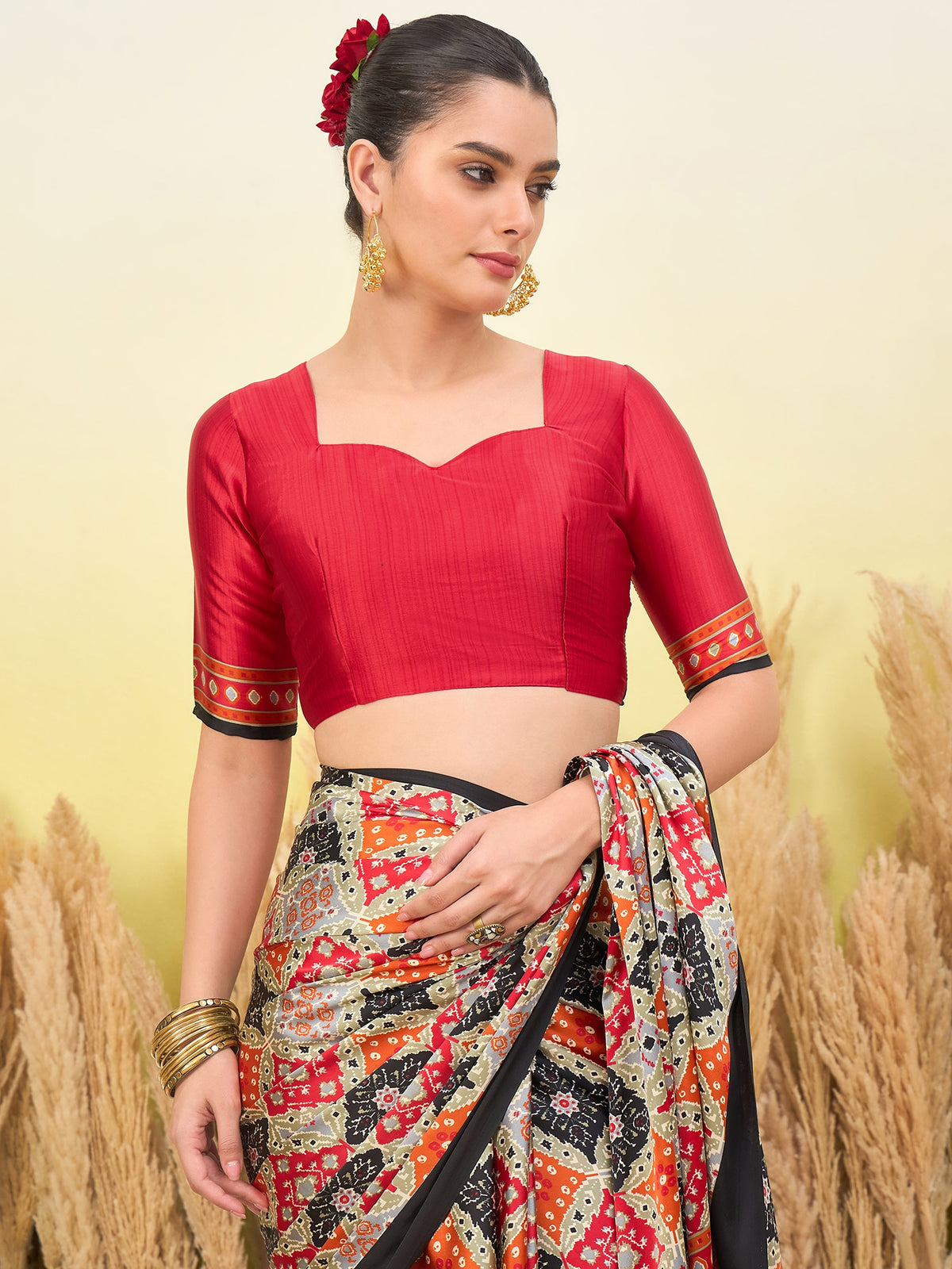 Heritage Function Wear Silk Print Tussels Work Fancy Saree With Blouse Unstitched Piece