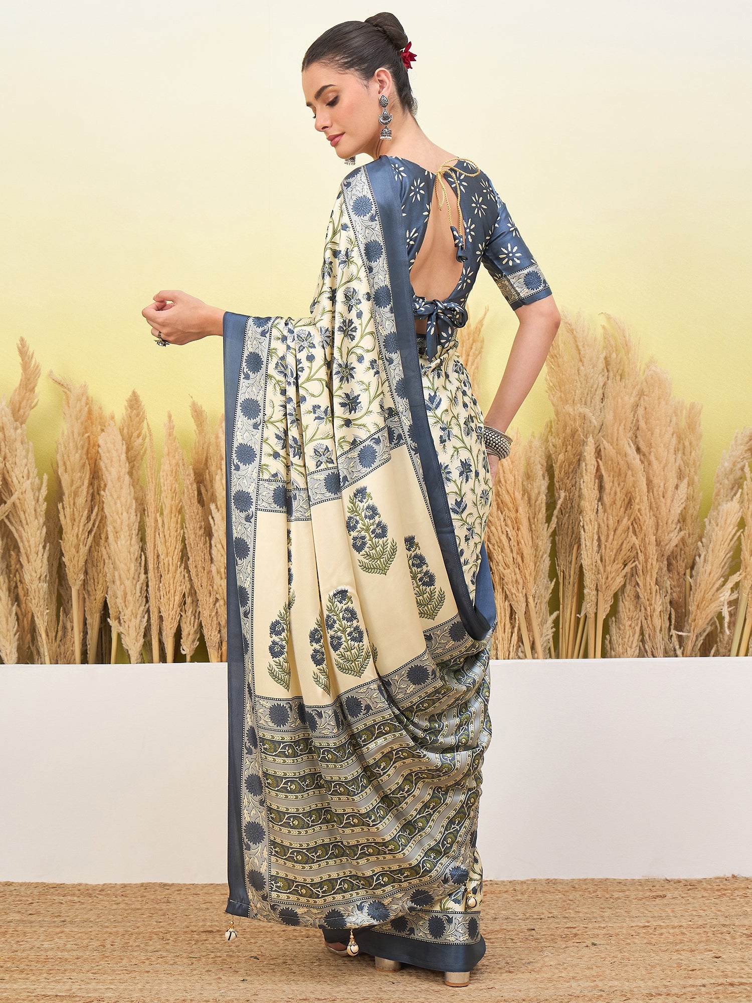 Regal Function Wear Silk Print Design Fancy Saree With Elegant Blouse Piecec