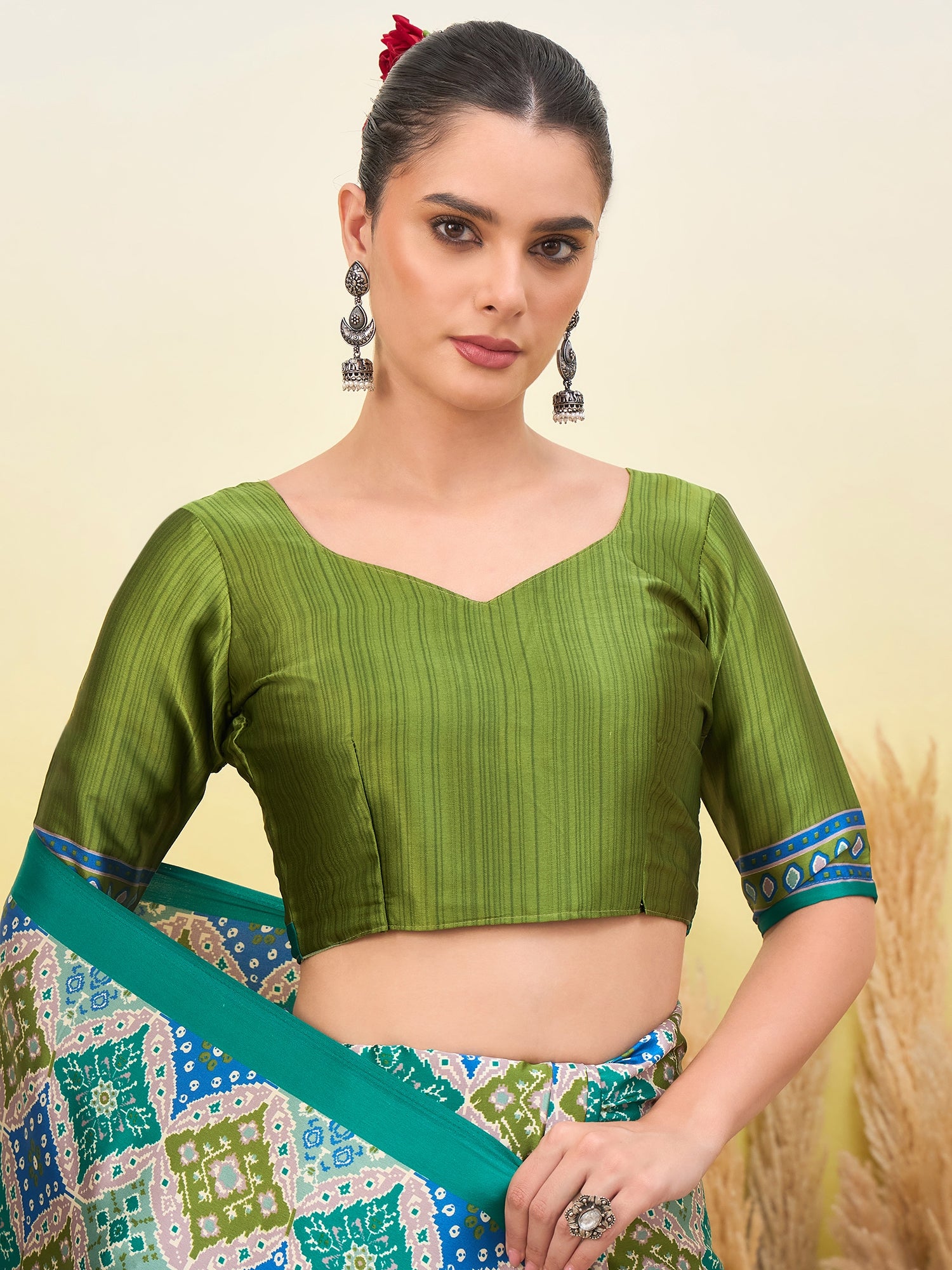 Heritage Function Wear Silk Print Tussels Work Fancy Saree With Blouse Unstitched Piece