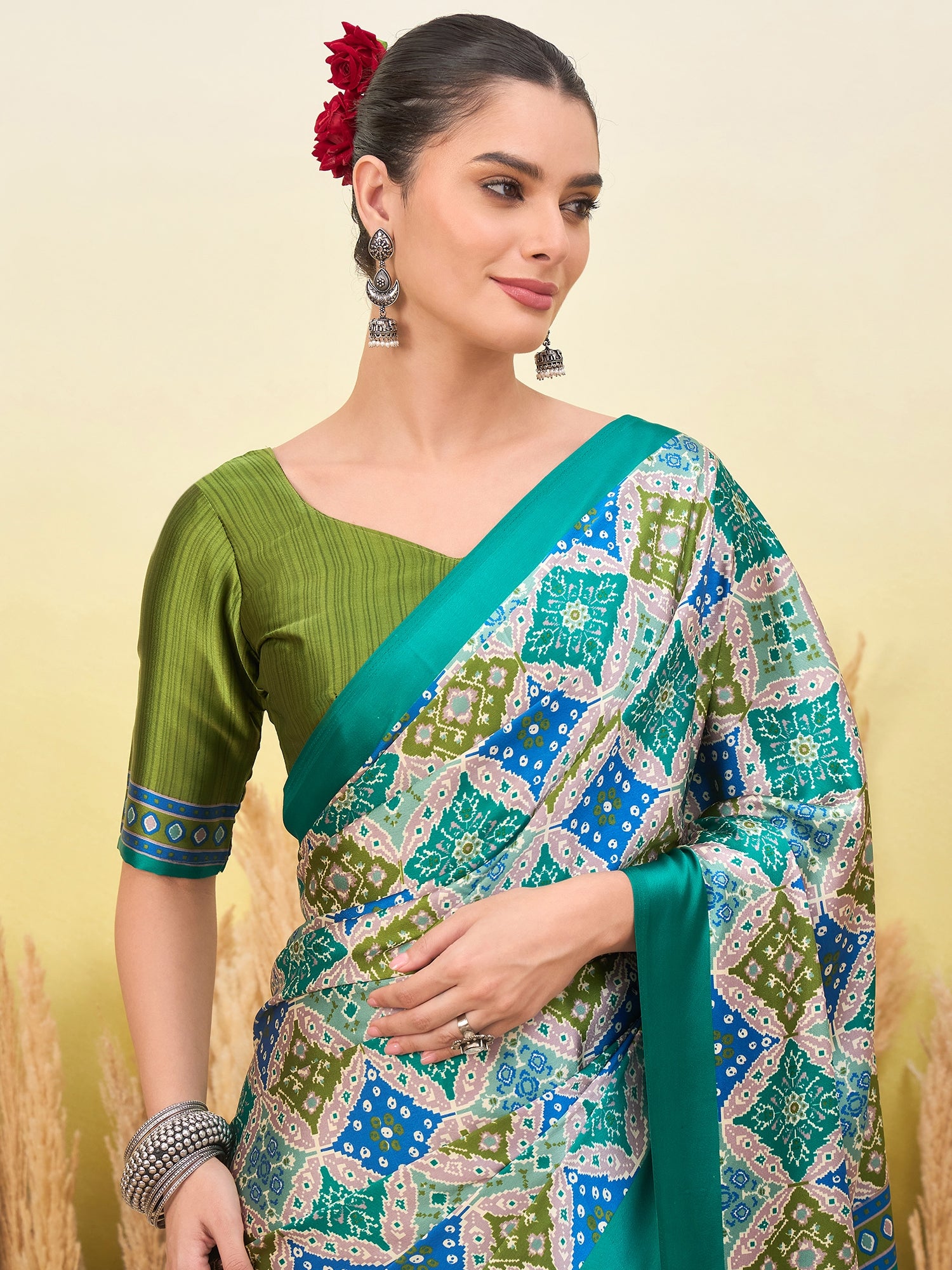 Heritage Function Wear Silk Print Tussels Work Fancy Saree With Blouse Unstitched Piece