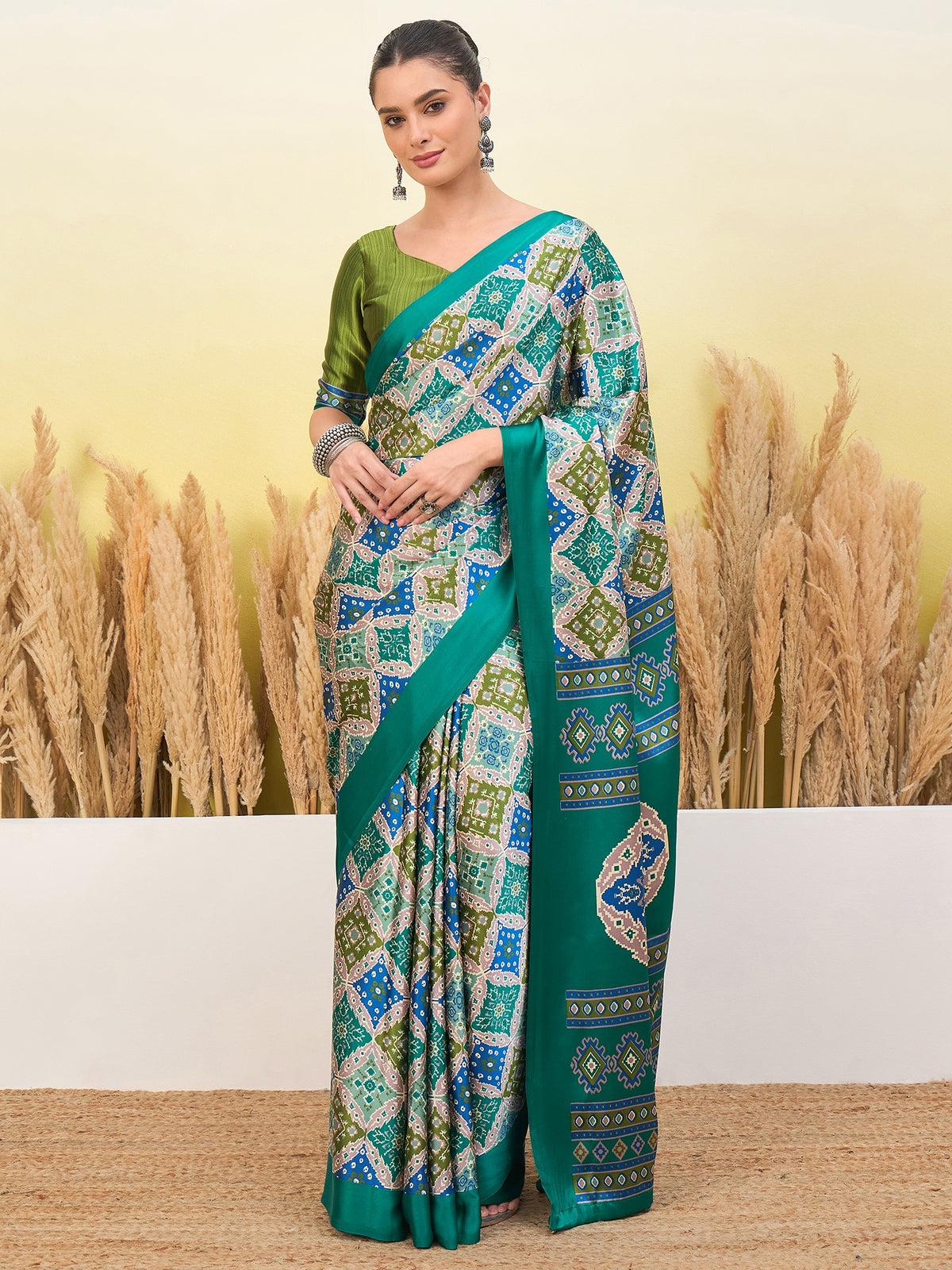 Heritage Function Wear Silk Print Tussels Work Fancy Saree With Blouse Unstitched Piece