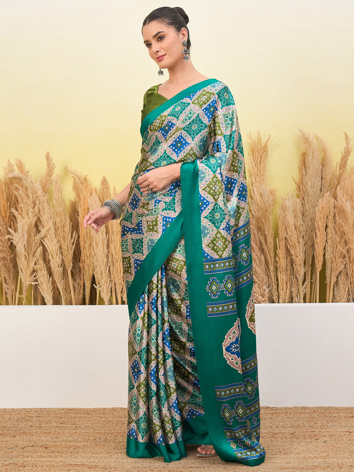 Heritage Function Wear Silk Print Tussels Work Fancy Saree With Blouse Unstitched Piece