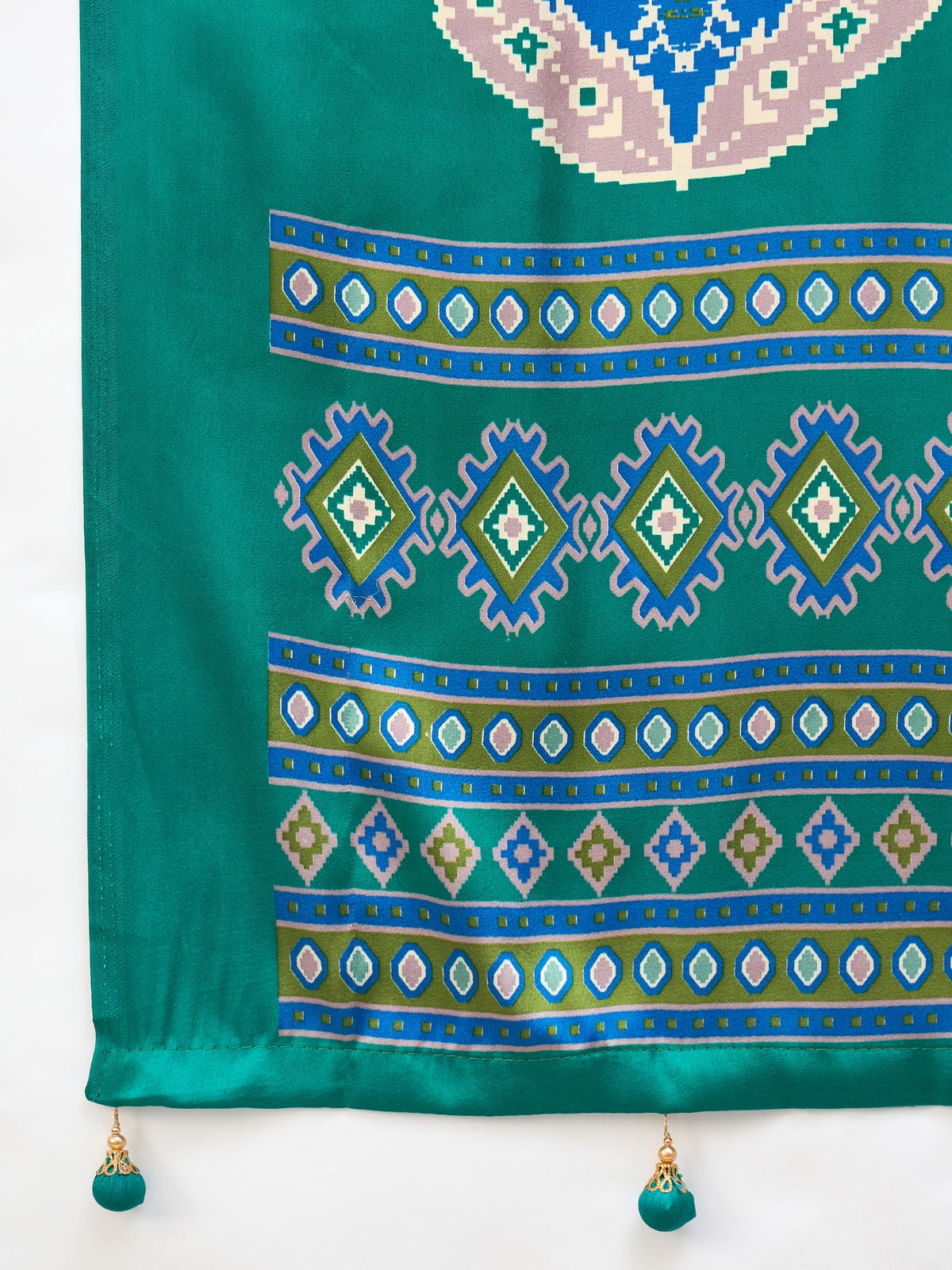Heritage Function Wear Silk Print Tussels Work Fancy Saree With Blouse Unstitched Piece