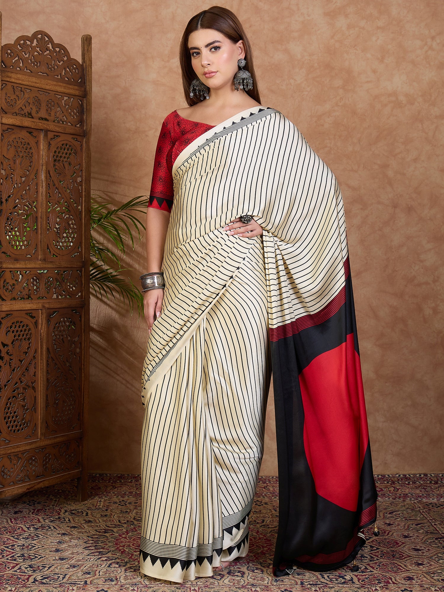 Latest Festive Wear Silk Print Designer Fancy Saree With Unstitched Blouse