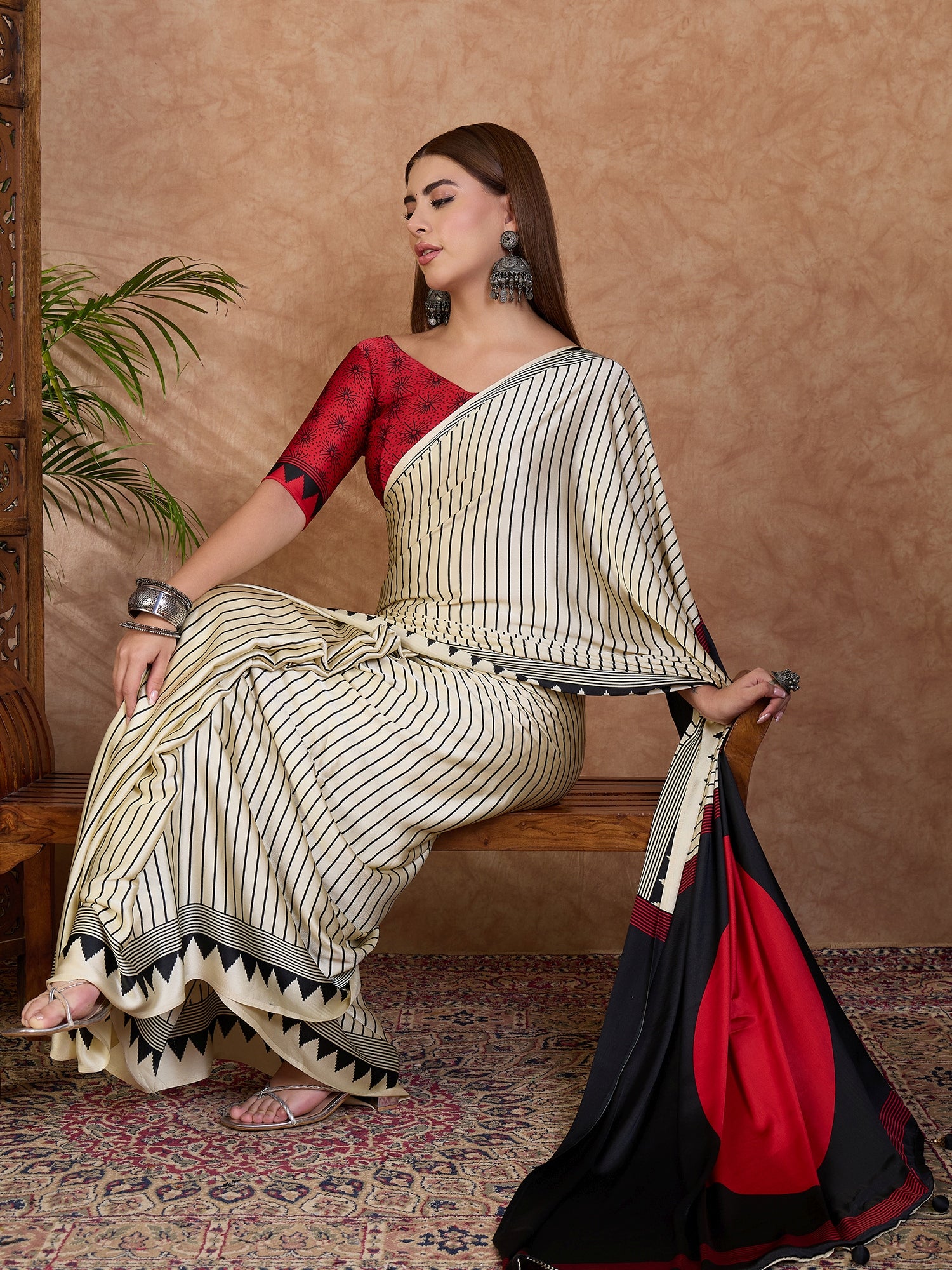 Latest Festive Wear Silk Print Designer Fancy Saree With Unstitched Blouse