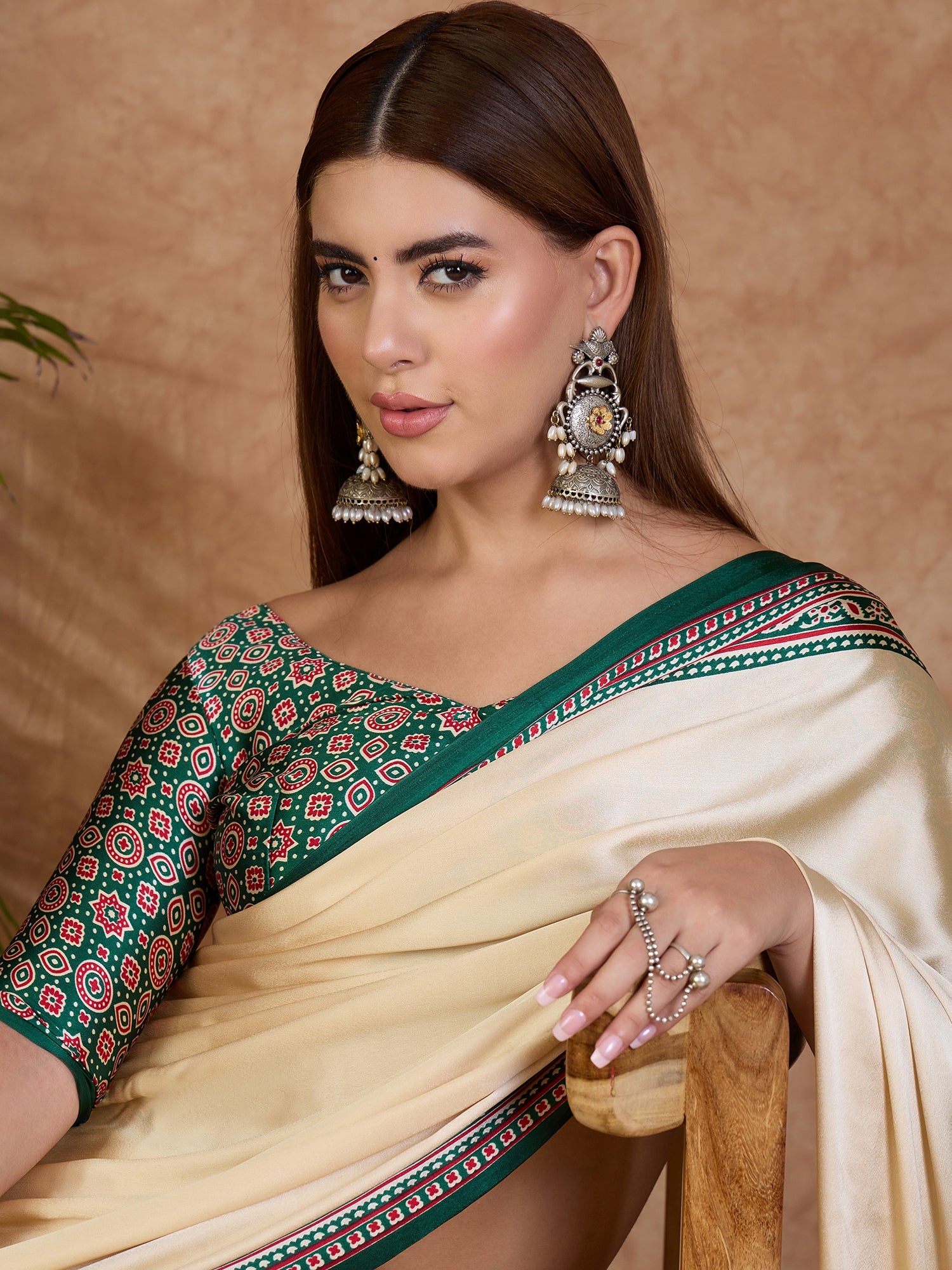 Desirable Function Wear Satin Silk Print Design Rich Pallu Fancy Saree With Unstitched Blouse Piece