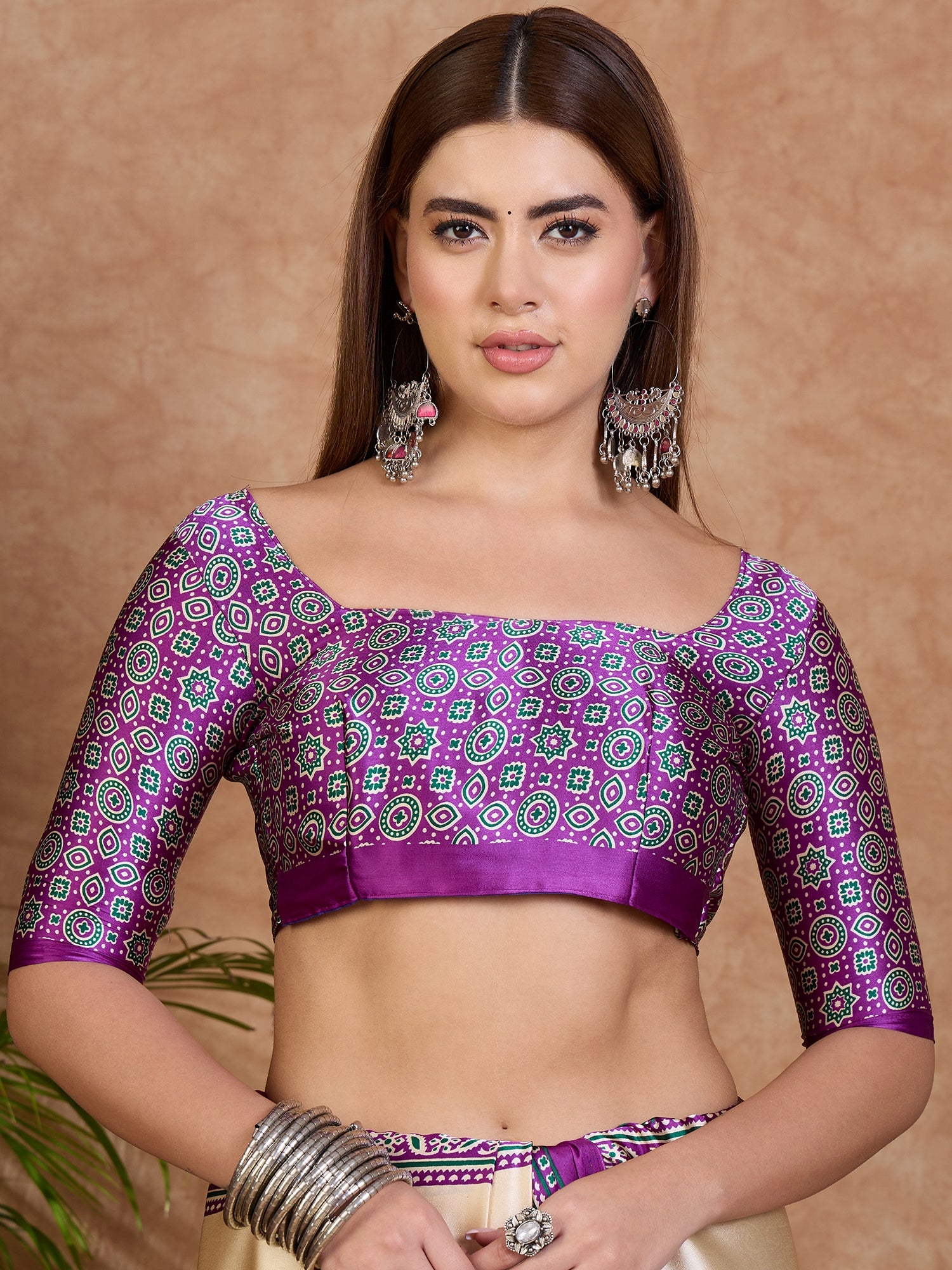 Desirable Function Wear Satin Silk Print Design Rich Pallu Fancy Saree With Unstitched Blouse Piece