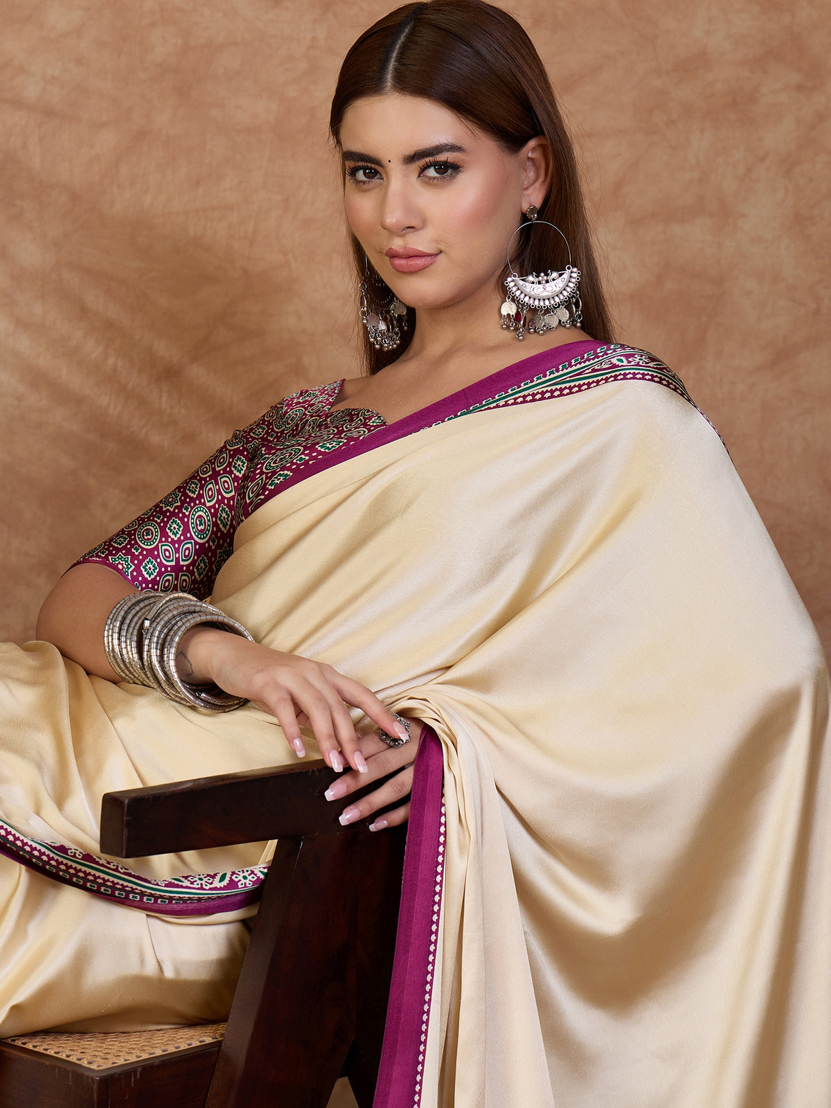 Desirable Function Wear Satin Silk Print Design Rich Pallu Fancy Saree With Unstitched Blouse Piece