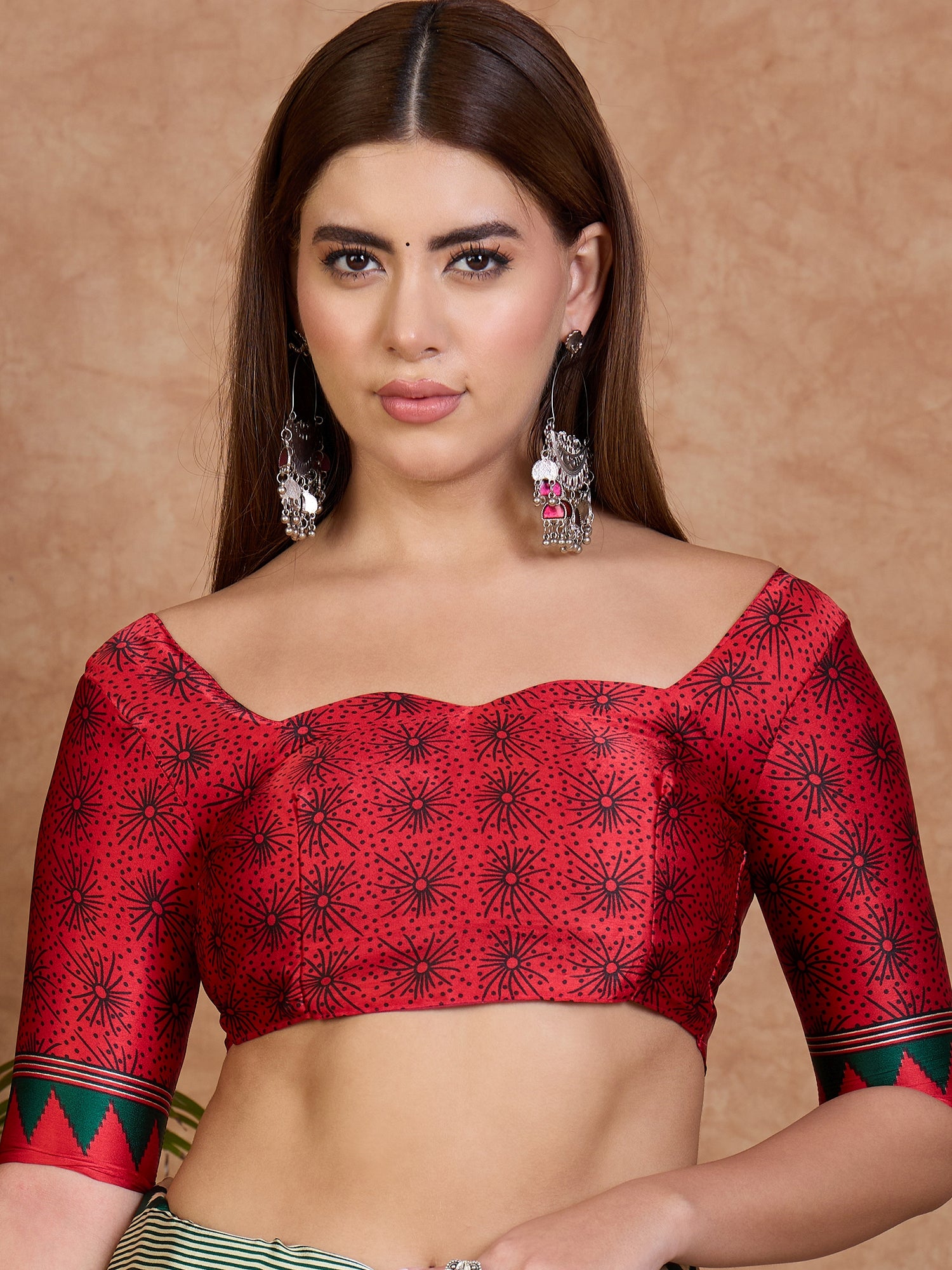 Latest Festive Wear Silk Print Designer Fancy Saree With Unstitched Blouse