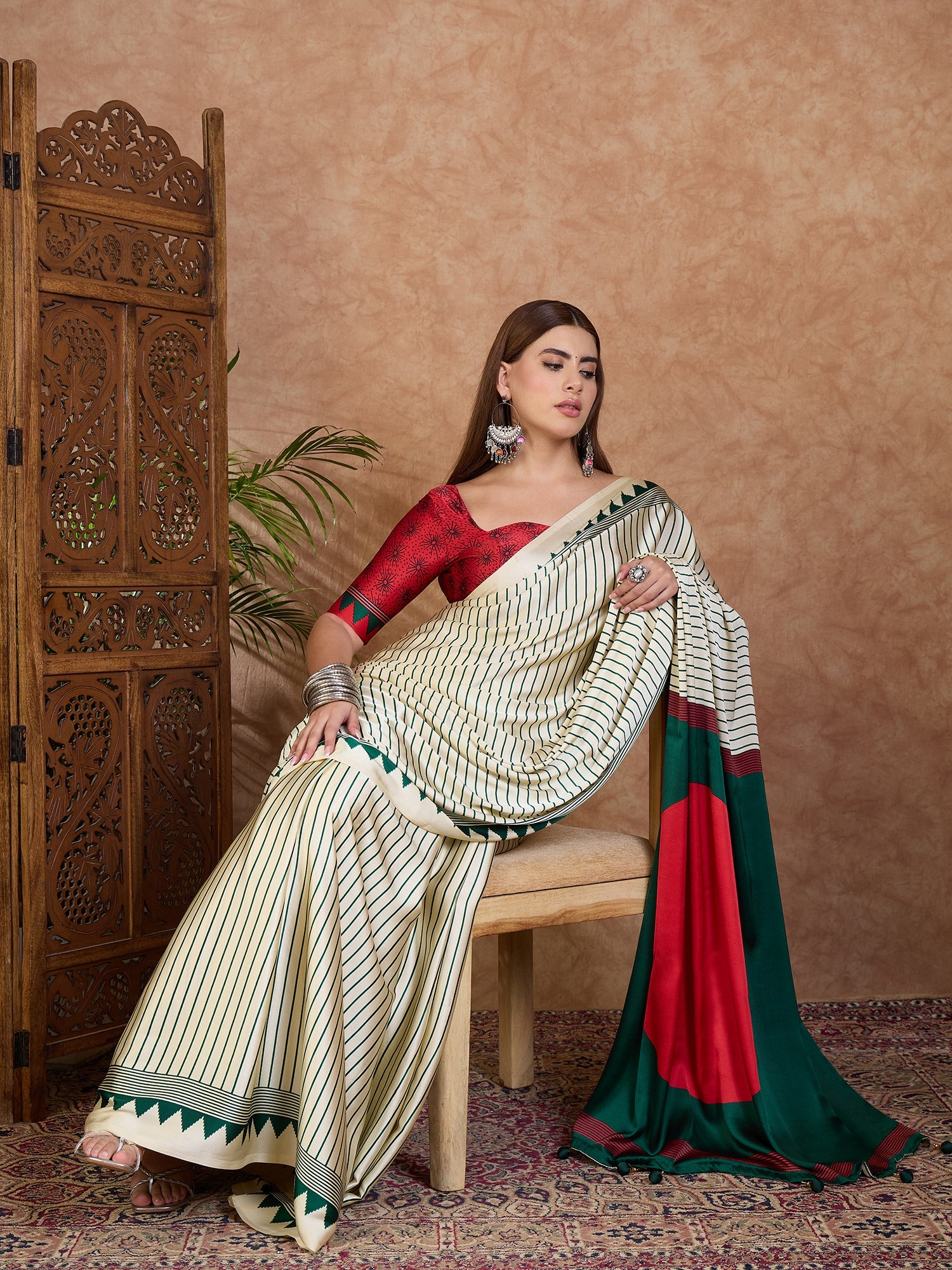 Latest Festive Wear Silk Print Designer Fancy Saree With Unstitched Blouse