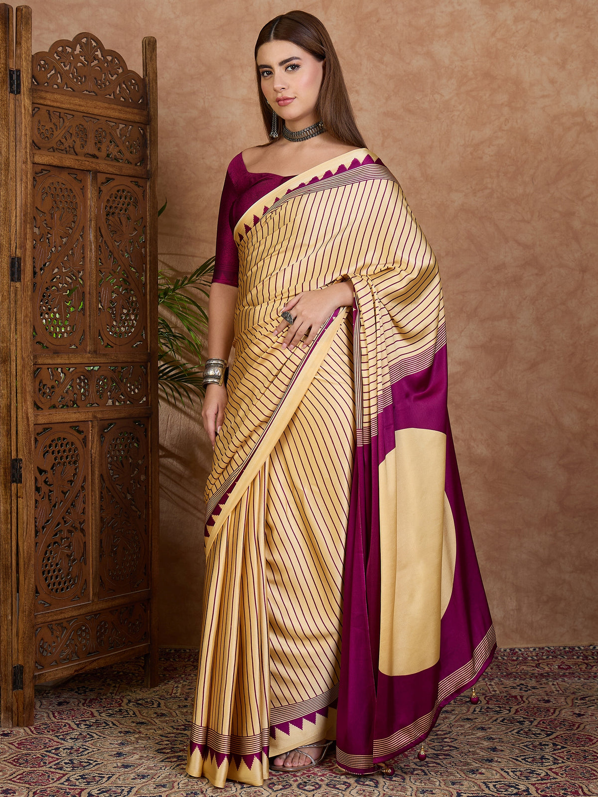 Latest Festive Wear Silk Print Designer Fancy Saree With Unstitched Blouse