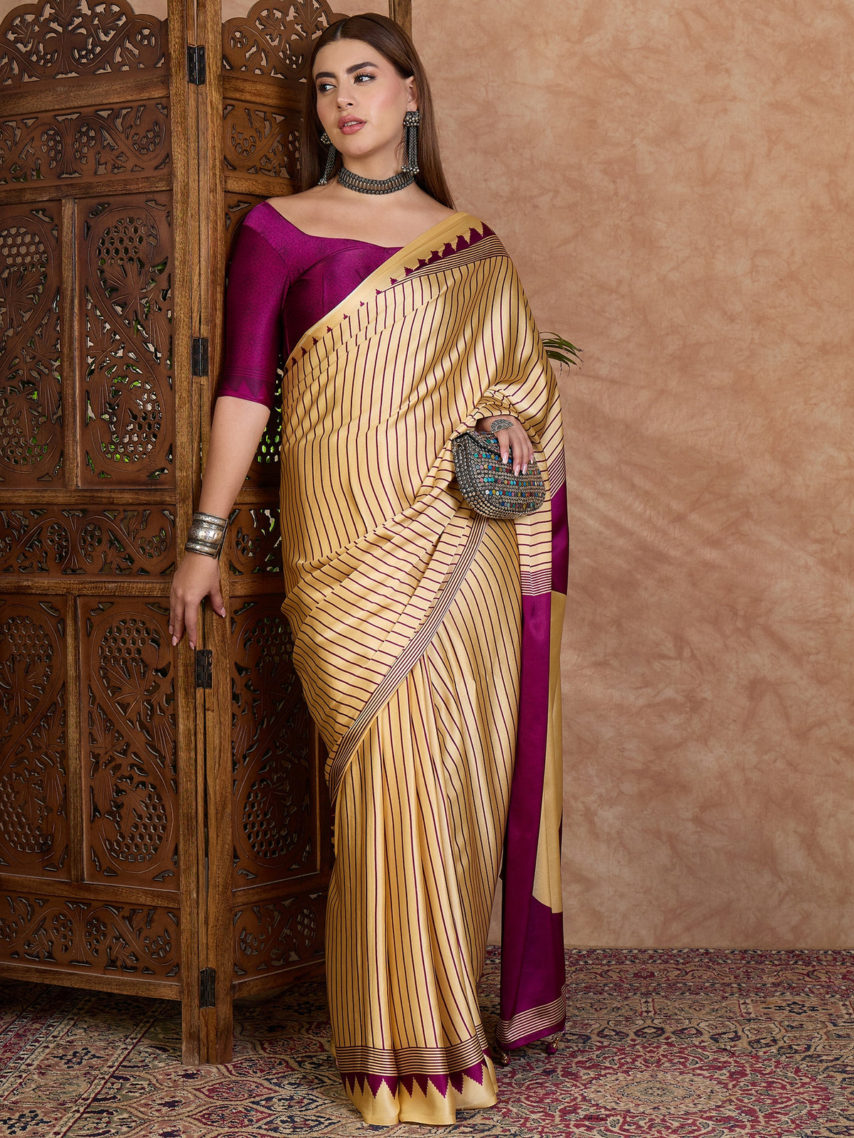 Latest Festive Wear Silk Print Designer Fancy Saree With Unstitched Blouse
