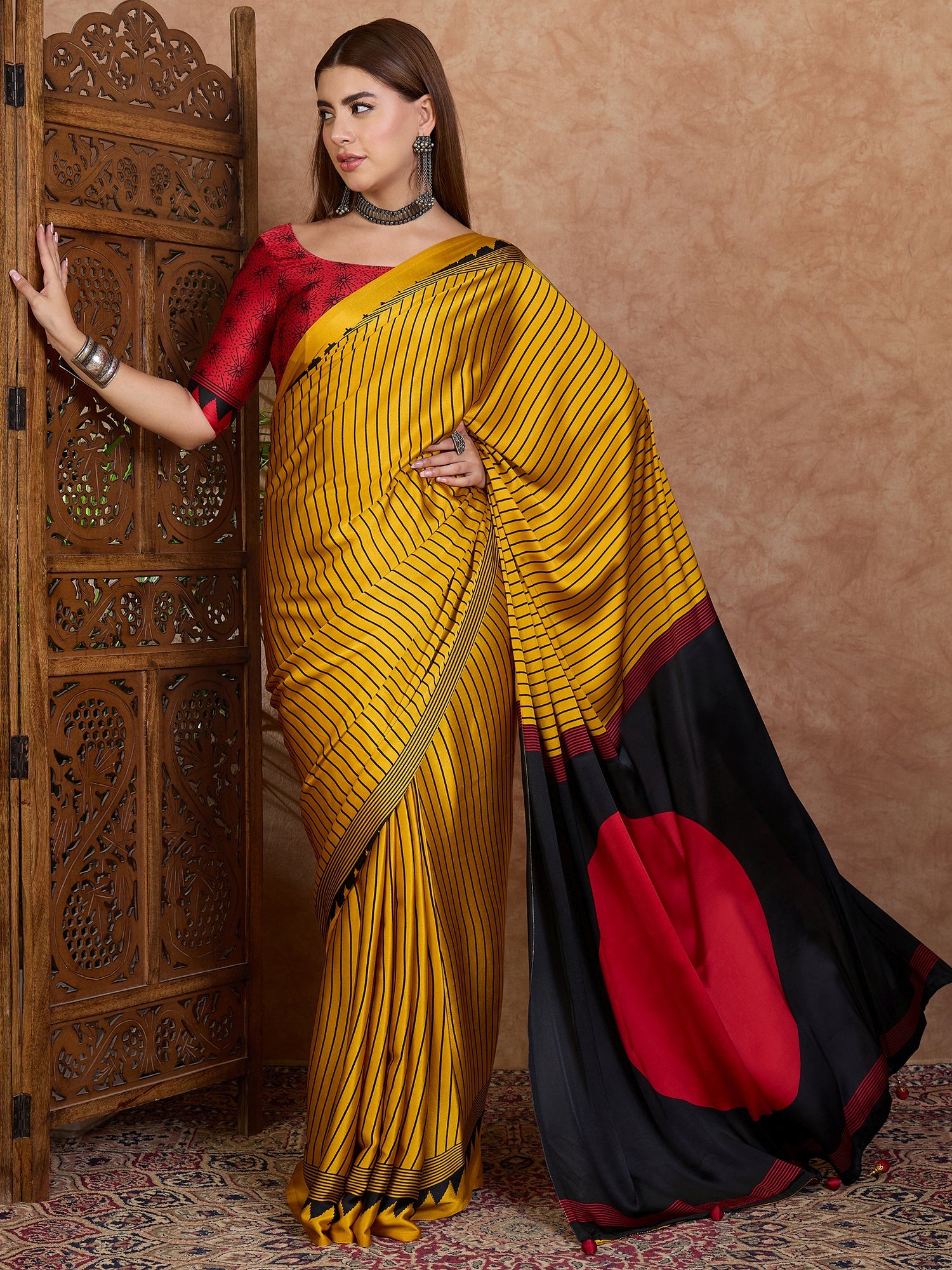 Latest Festive Wear Silk Print Designer Fancy Saree With Unstitched Blouse