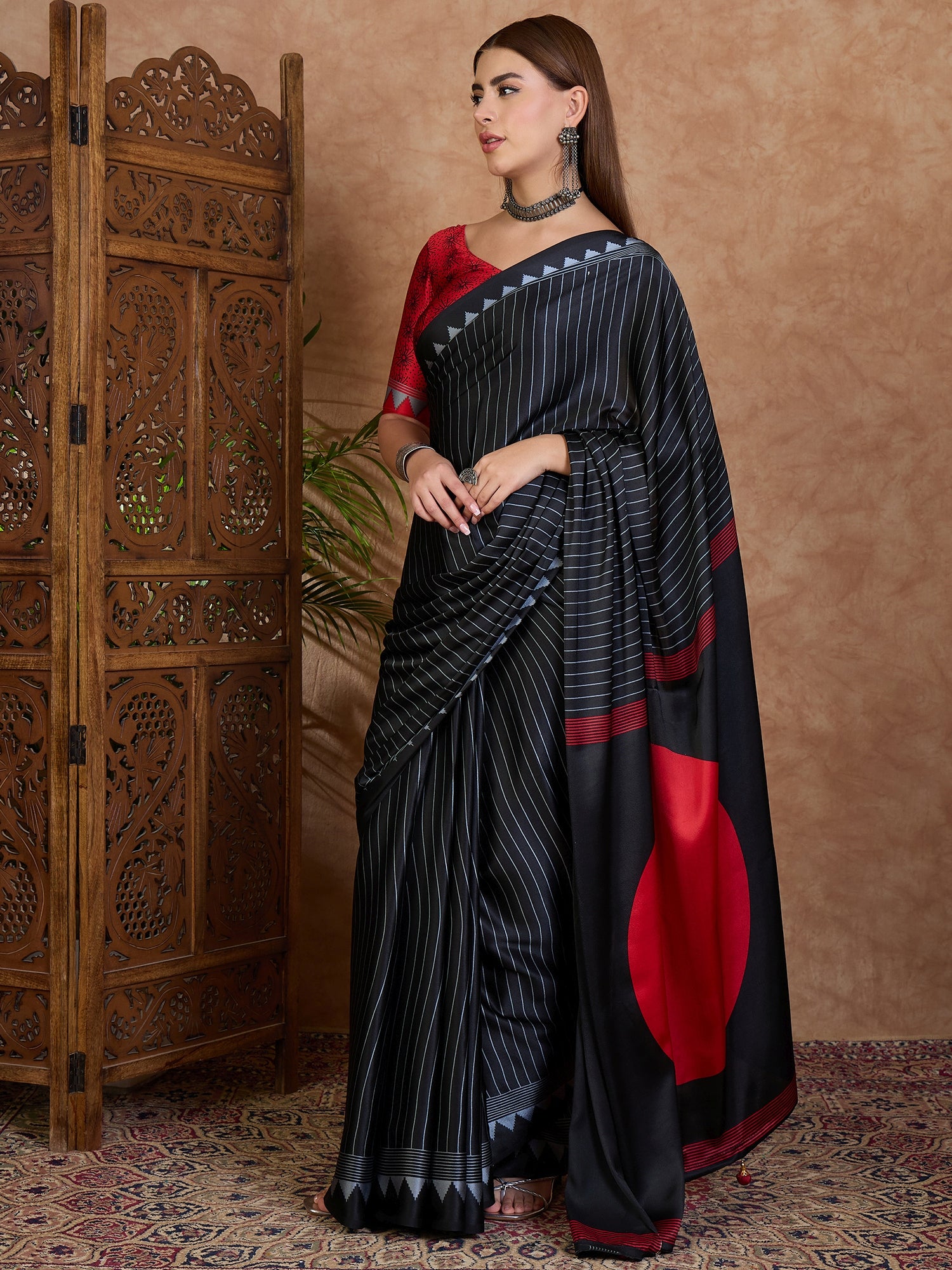 Latest Festive Wear Silk Print Designer Fancy Saree With Unstitched Blouse