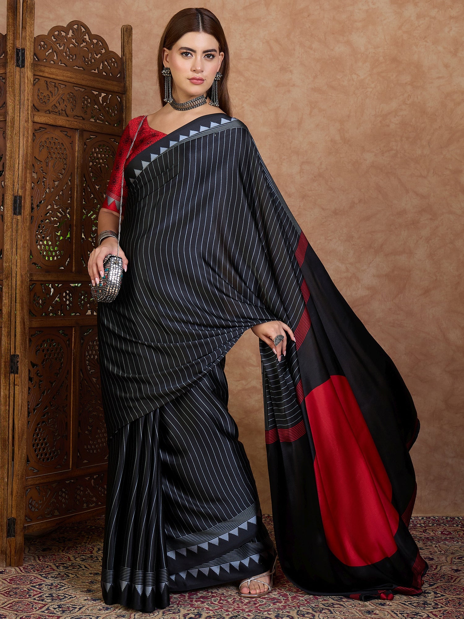 Latest Festive Wear Silk Print Designer Fancy Saree With Unstitched Blouse