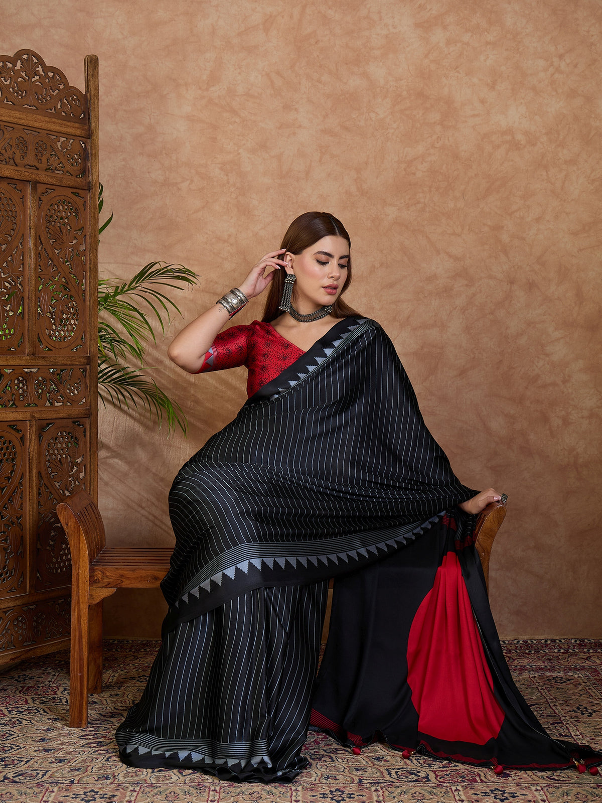 Latest Festive Wear Silk Print Designer Fancy Saree With Unstitched Blouse